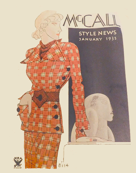 1930s Style 4pc Side Button Blouse Belt Scarf and Slim Skirt Set Custom Made in Your Size From a Vintage Pattern 1935