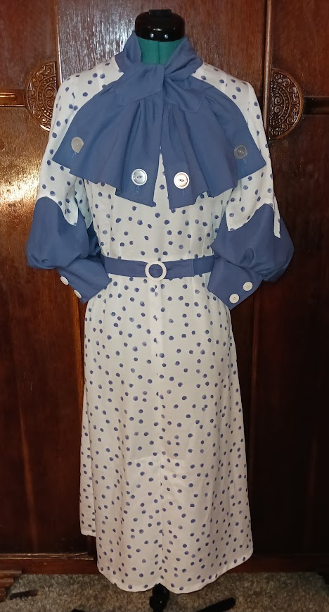 1930s Style Jabot Collar Balloon Sleeve Dress with Many Options Custom Made in Your Size From a Vintage Pattern 1933