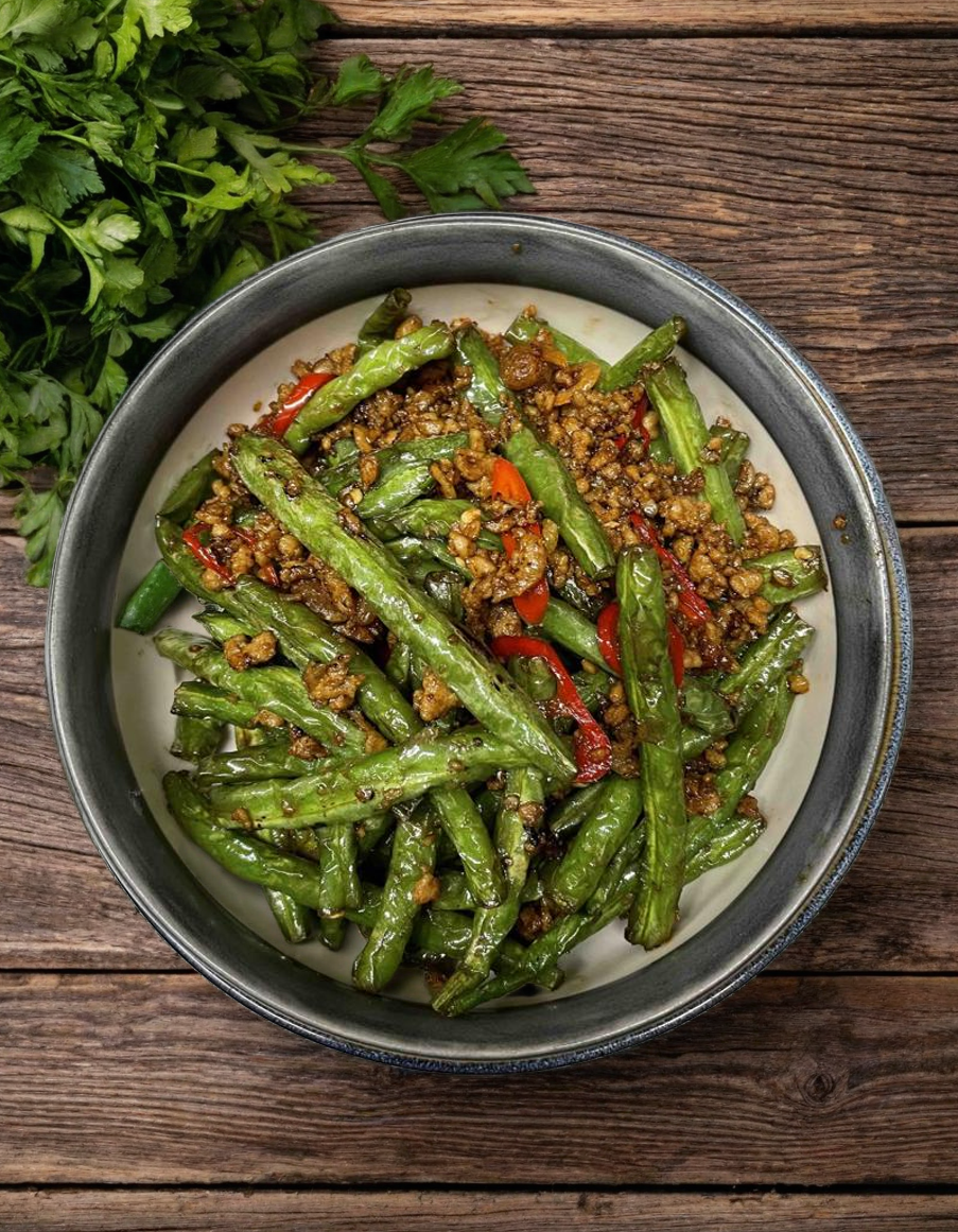 83.Dry-fried String Beans with Minced Pork