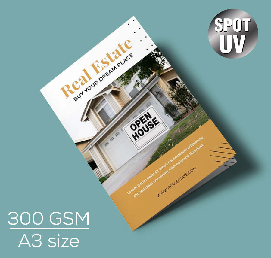 A3 Brochure 300 gsm Spot UV