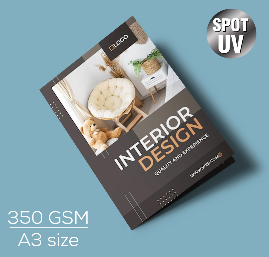 A3 Brochure 350 gsm Spot UV