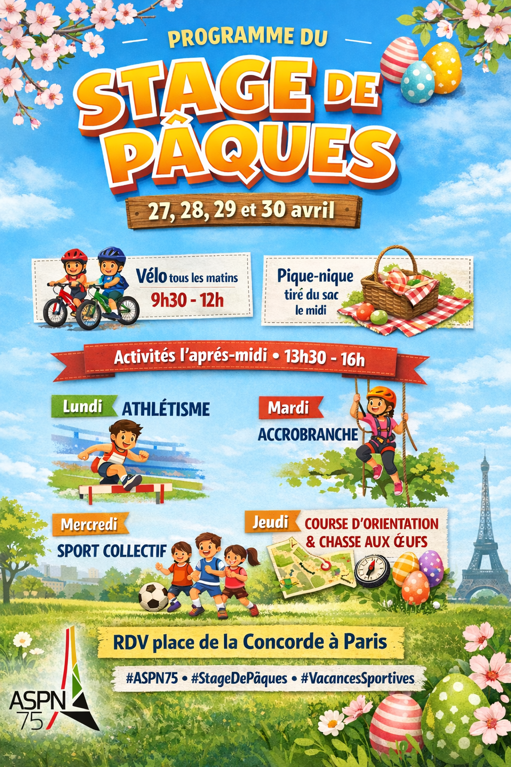 STAGE DES VACANCES DE PÂQUES 