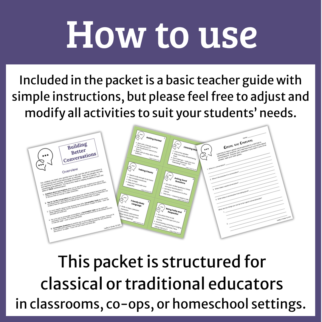 Building Better Conversations: A Complete Conversation Skills Packet (Grades 1–8)