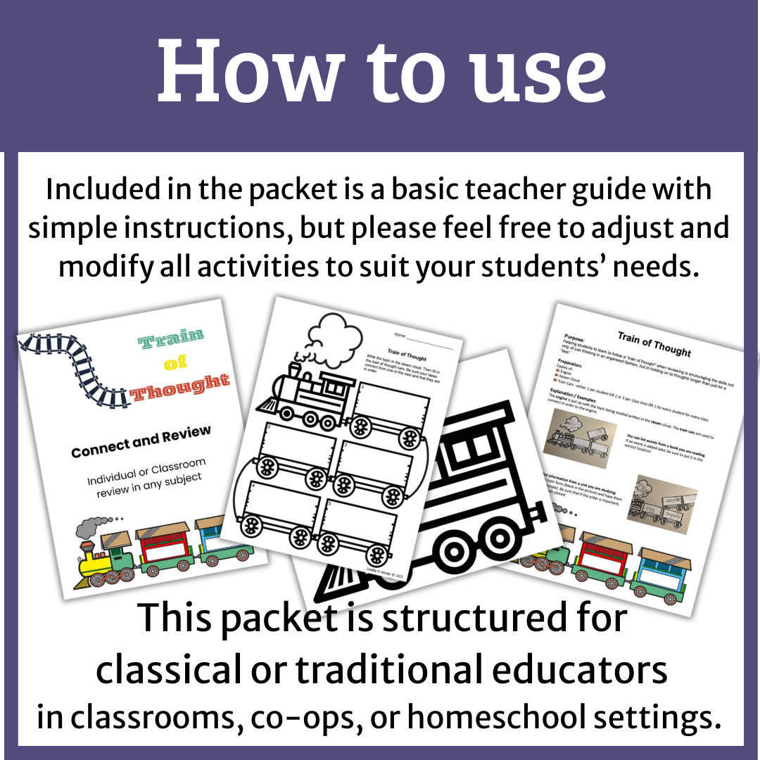 Train of Thought: Connecting Ideas & Reviewing Any Subject (Grades 2–6)