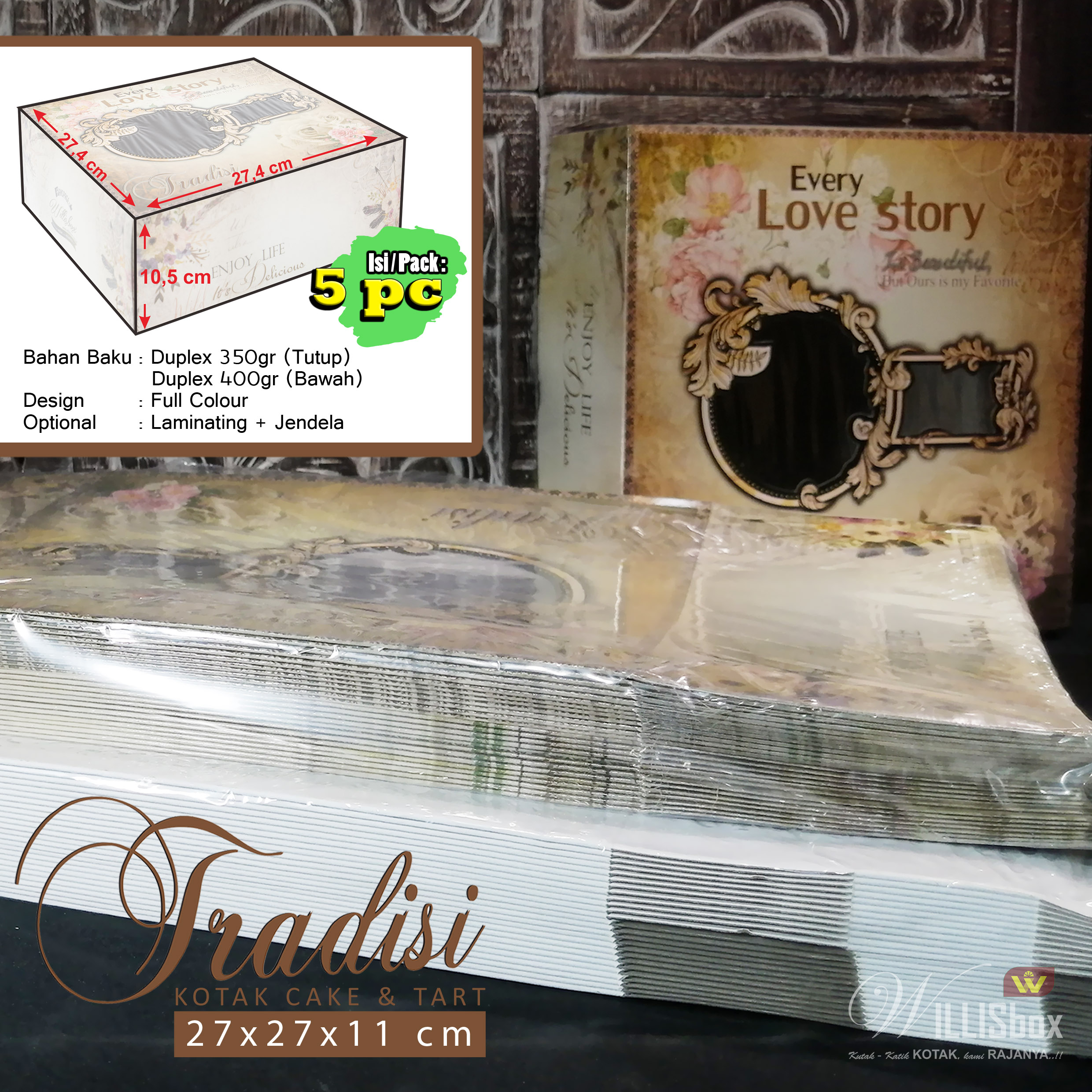 Box Kue 27x27x11 TRADISI