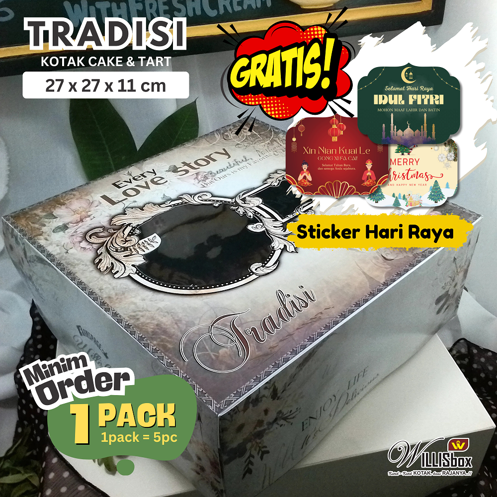 Box Kue 27x27x11 TRADISI Lminasi Motif 