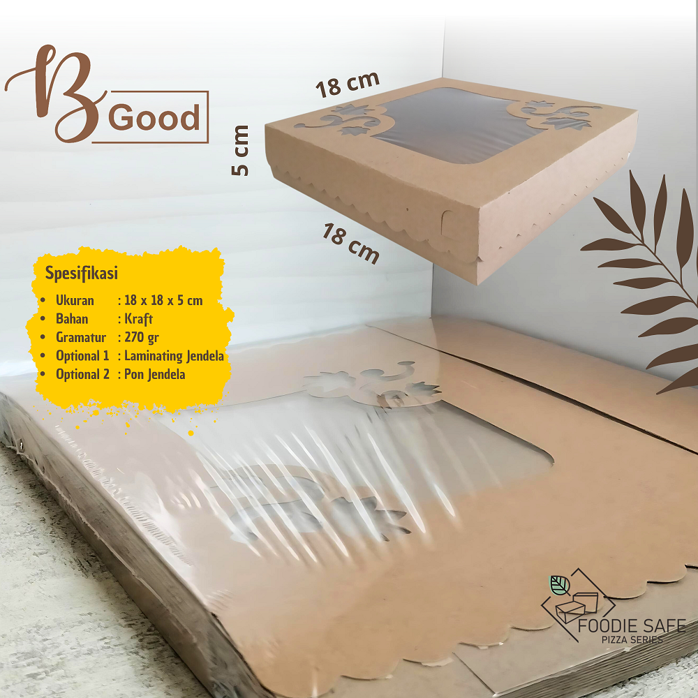 Kotak Kue 18x18x5 B-good Lmt Jendela 