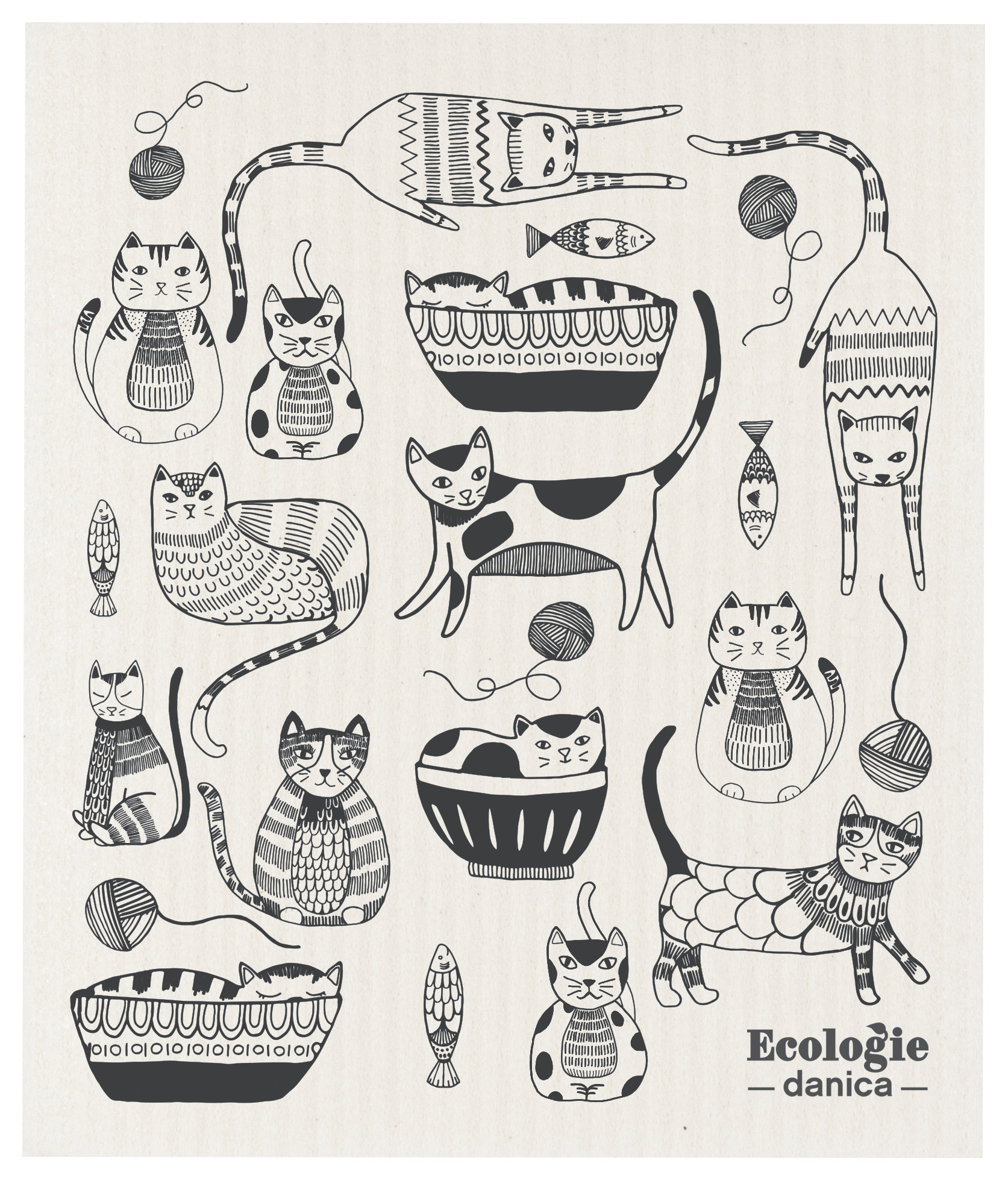 Purr Party Swedish Sponge Cloth