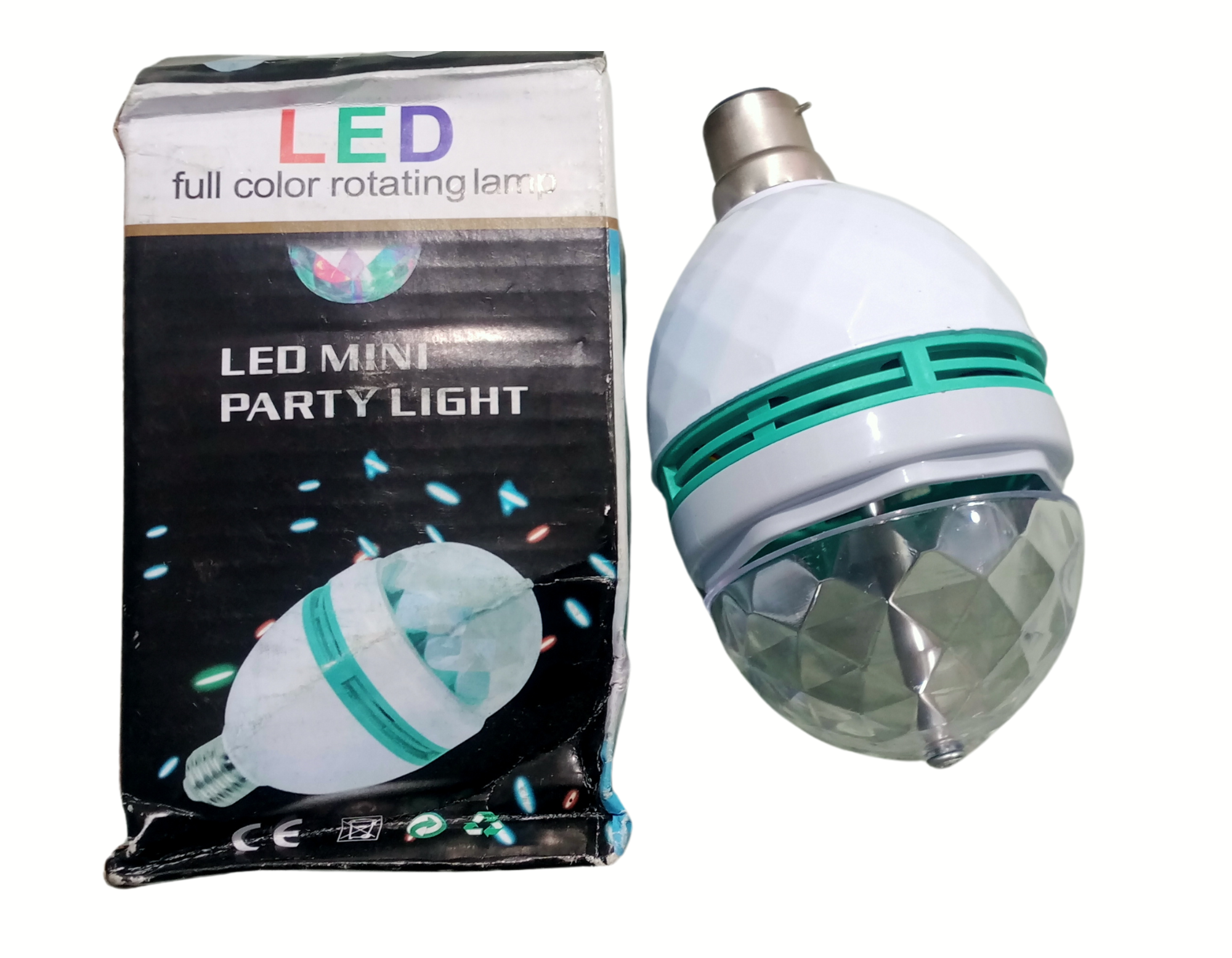 Party Light  360 Degree Led Crystal Rotating Bulb Magic Disco Led Rotating Bulb Light Lamp For Party/Home/Diwali Decoration (Pack of 1) Multicolor