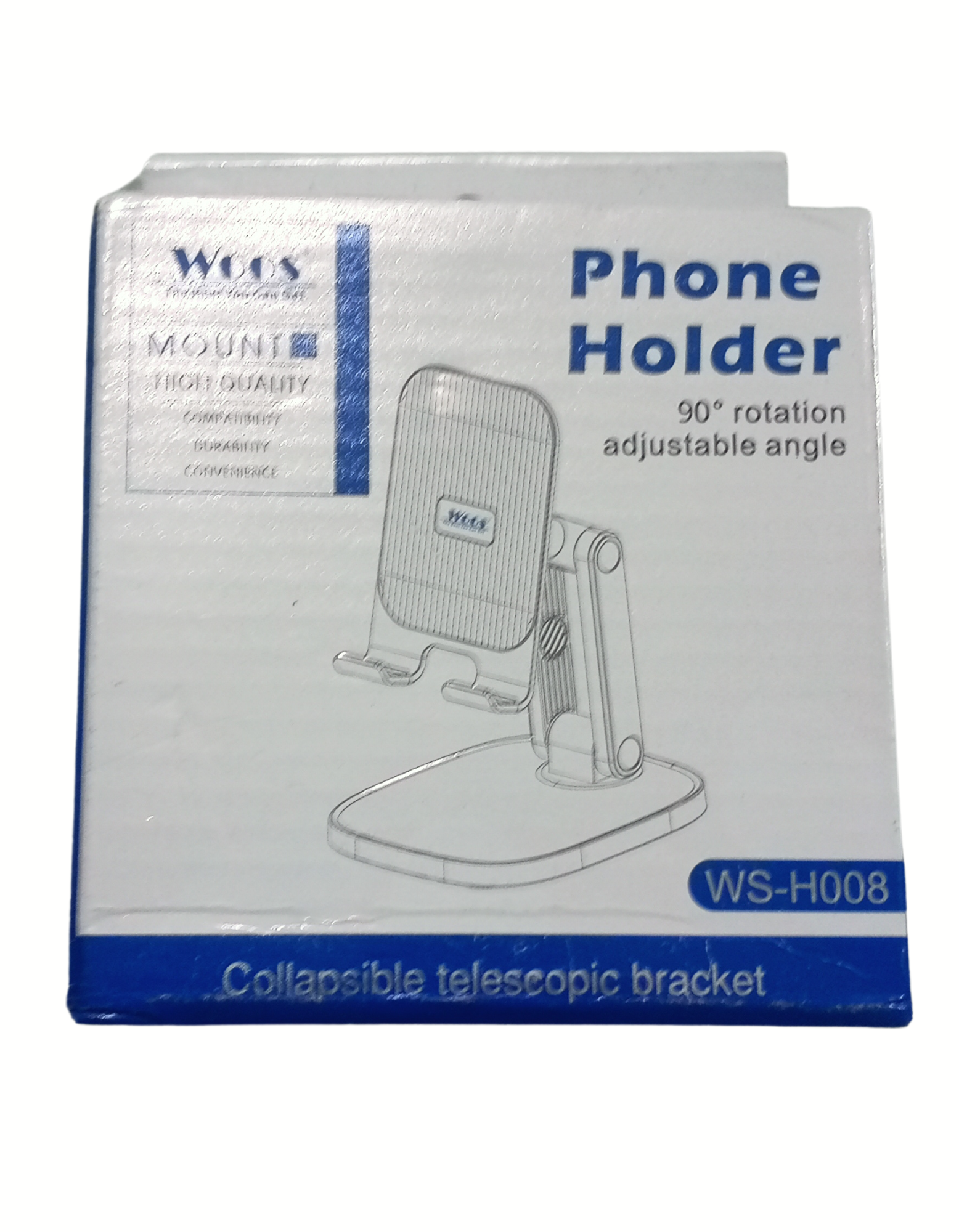 WOOS  Rotatable and Foldable Tabletop Mobile Stand with Stable Metalic Round Base,Multiple adjustments of Height and Angle Phone Stand,Mobile Holder for Smartphones,Tablets,Kindles and for iPad