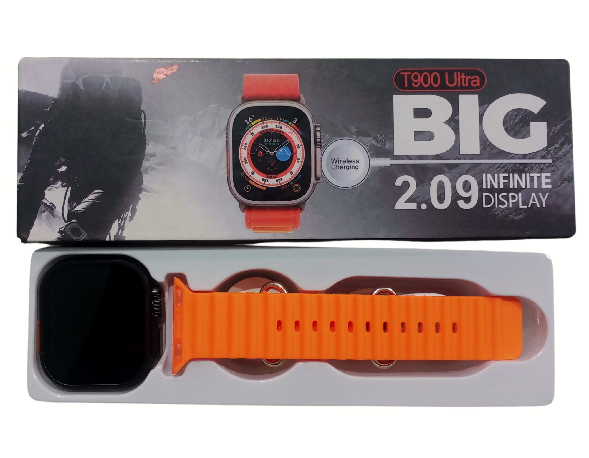T900 Ultra Big Smart Watch with 2.09" (49mm) HD Display Soof, Fastmart Watch Bluetooth Calling, Heart Rate, Sports Mode, Sleep Monitoring with Waterpr Charge Walking, Running, Cycling(Orange)