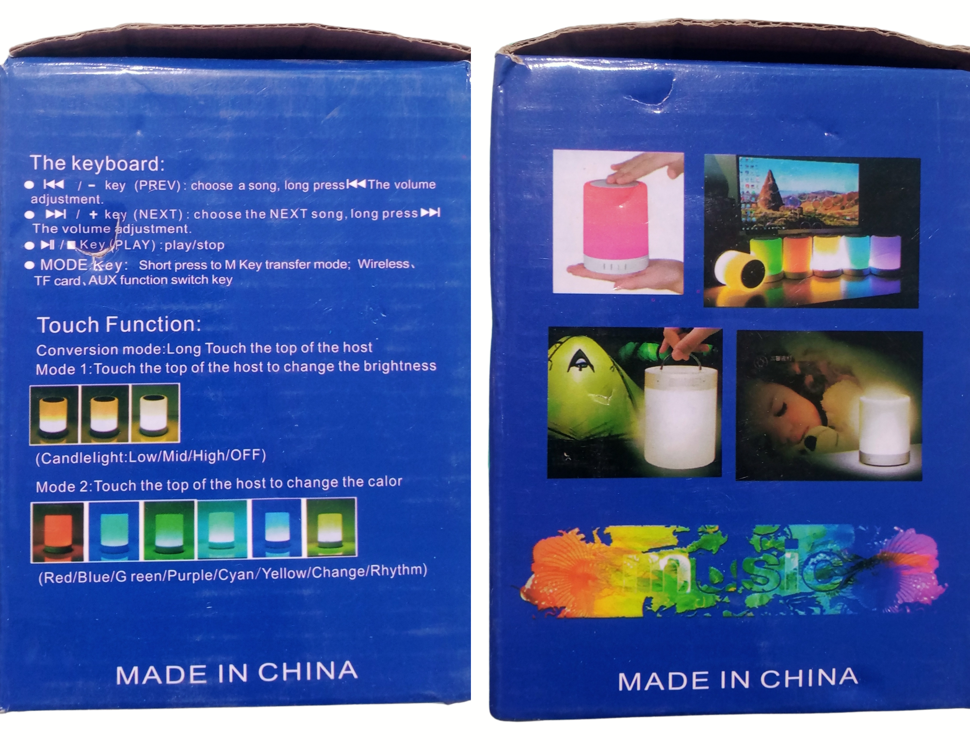 LED Touch Lamp Portable Bluetooth Speaker, Wireless HiFi Speaker Light, USB Rechargeable Portable with TWS