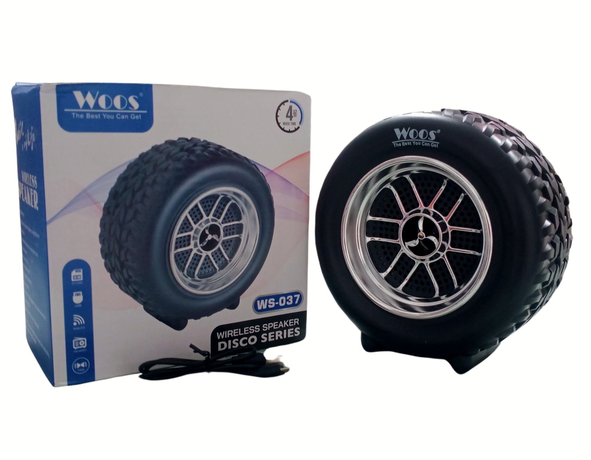 Tyre Speaker, Bluetooth Speaker, Wireless Disco Series, TWS, Wireless, Travel Speaker, Home Audio Speaker, 10W, 1200mah, (Black)