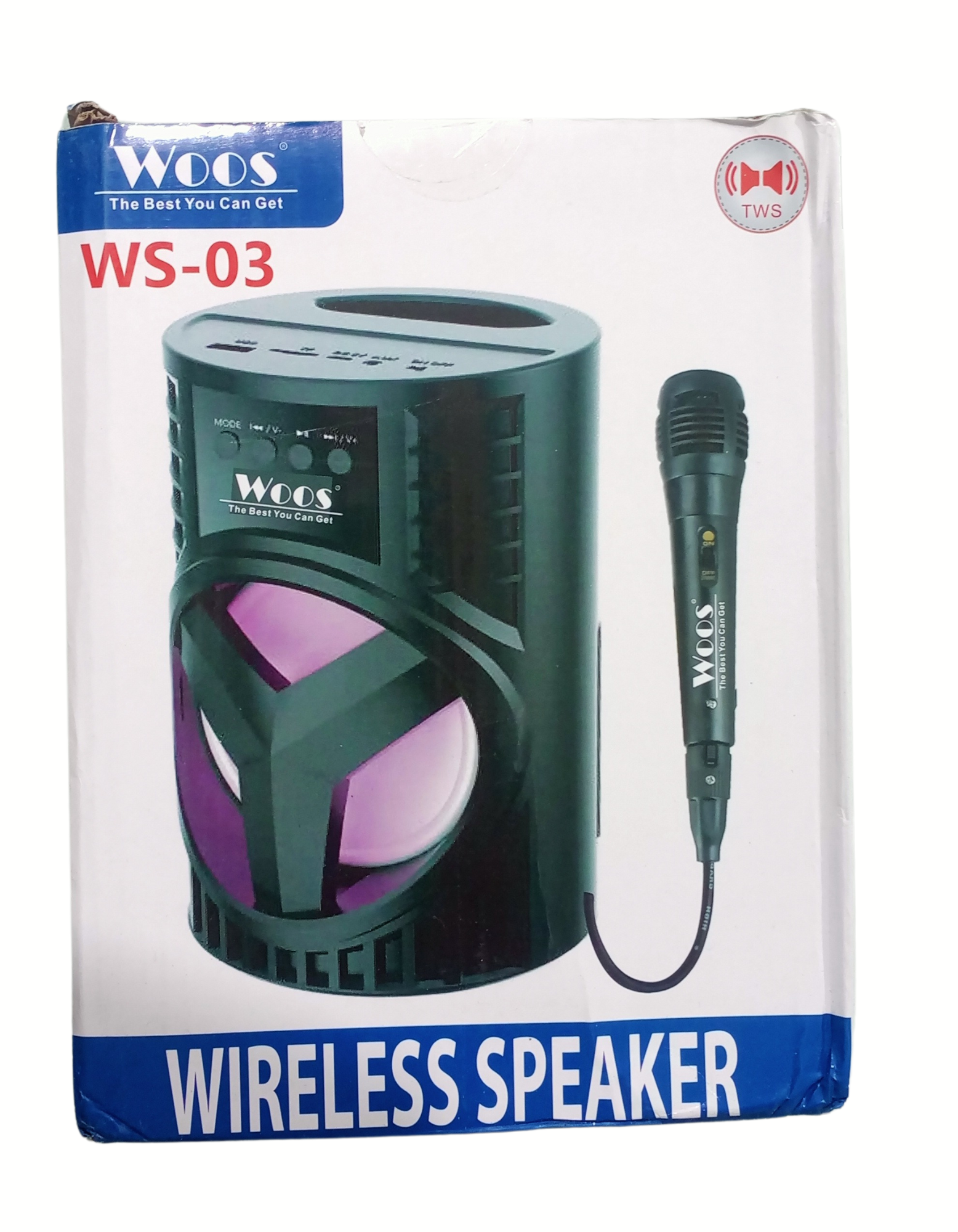 Woos Super Bass Ws-03 Speaker Bluetooth Speaker 3D Sound Stereo Bass Wireless Bluetooth Rechargeable Speaker Outdoor/Home Audio Bluetooth Speaker With HD Sound quality, lightweight and Portable for Outdoor and Home 10W Bluetooth Speaker, karaoke