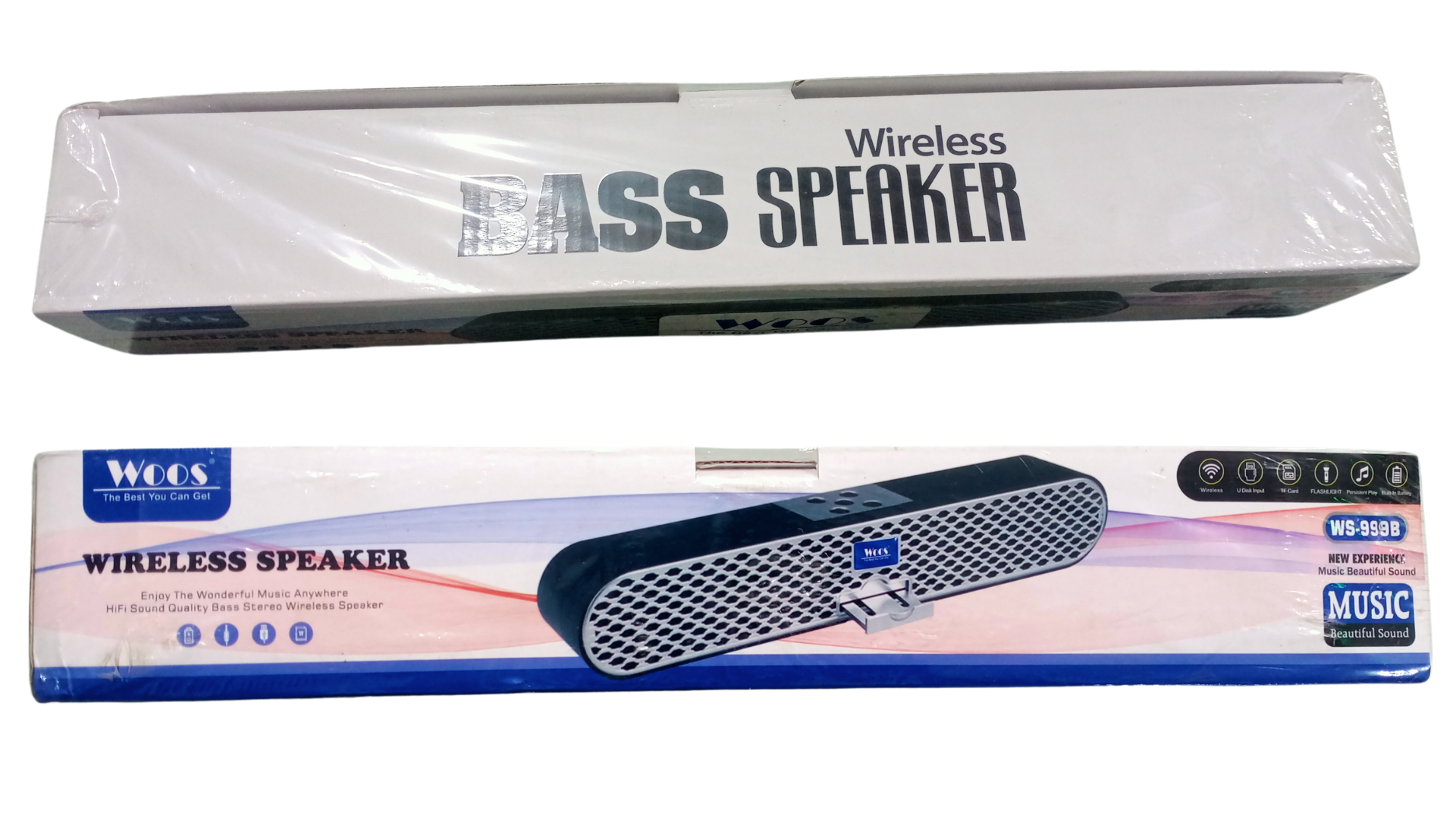 Woos WS-999B Wireless bass Speaker, Soundbar, TF card, Flashlight,
