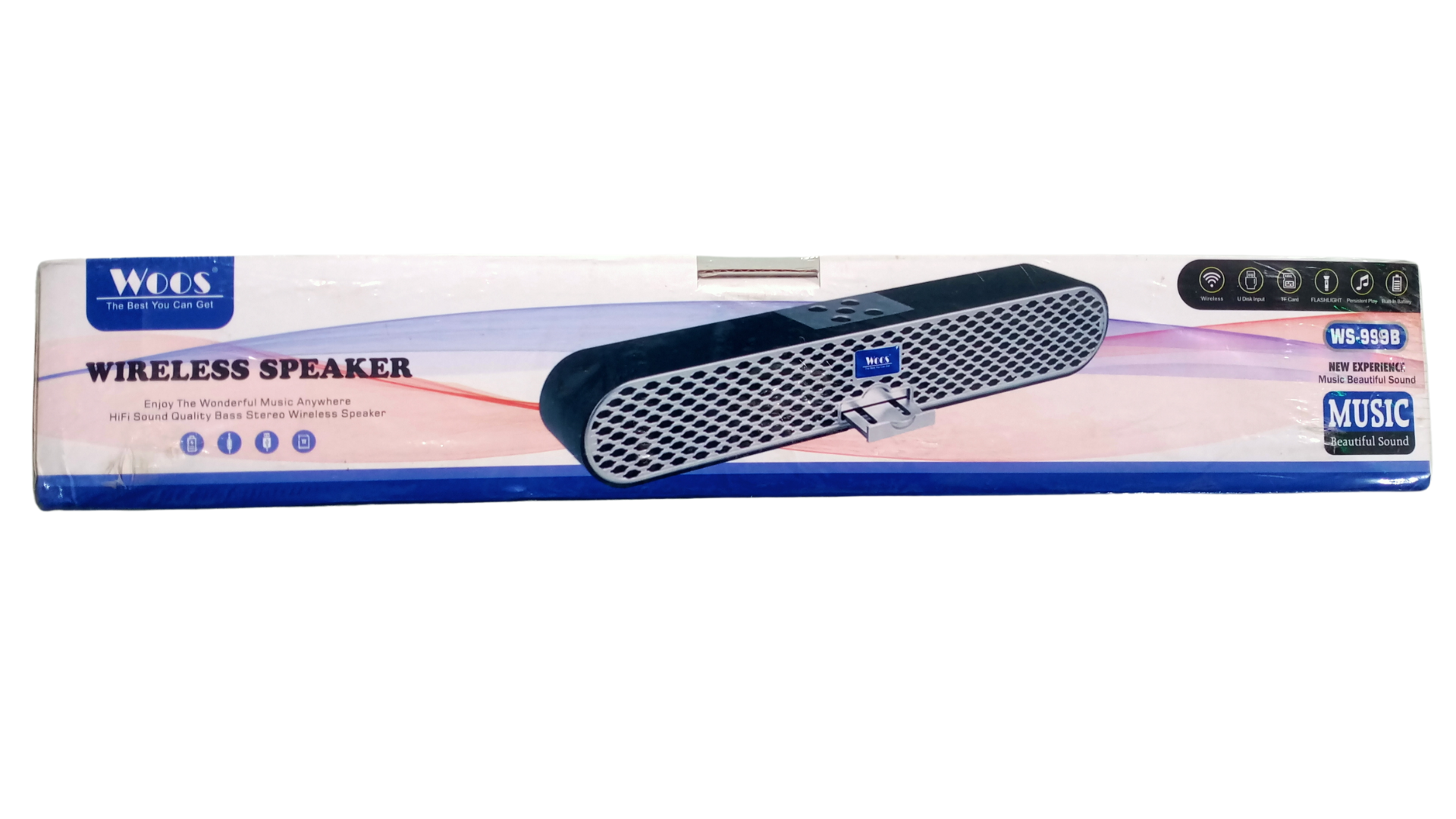 Woos WS-999B Wireless bass Speaker, Soundbar, TF card, Flashlight,
