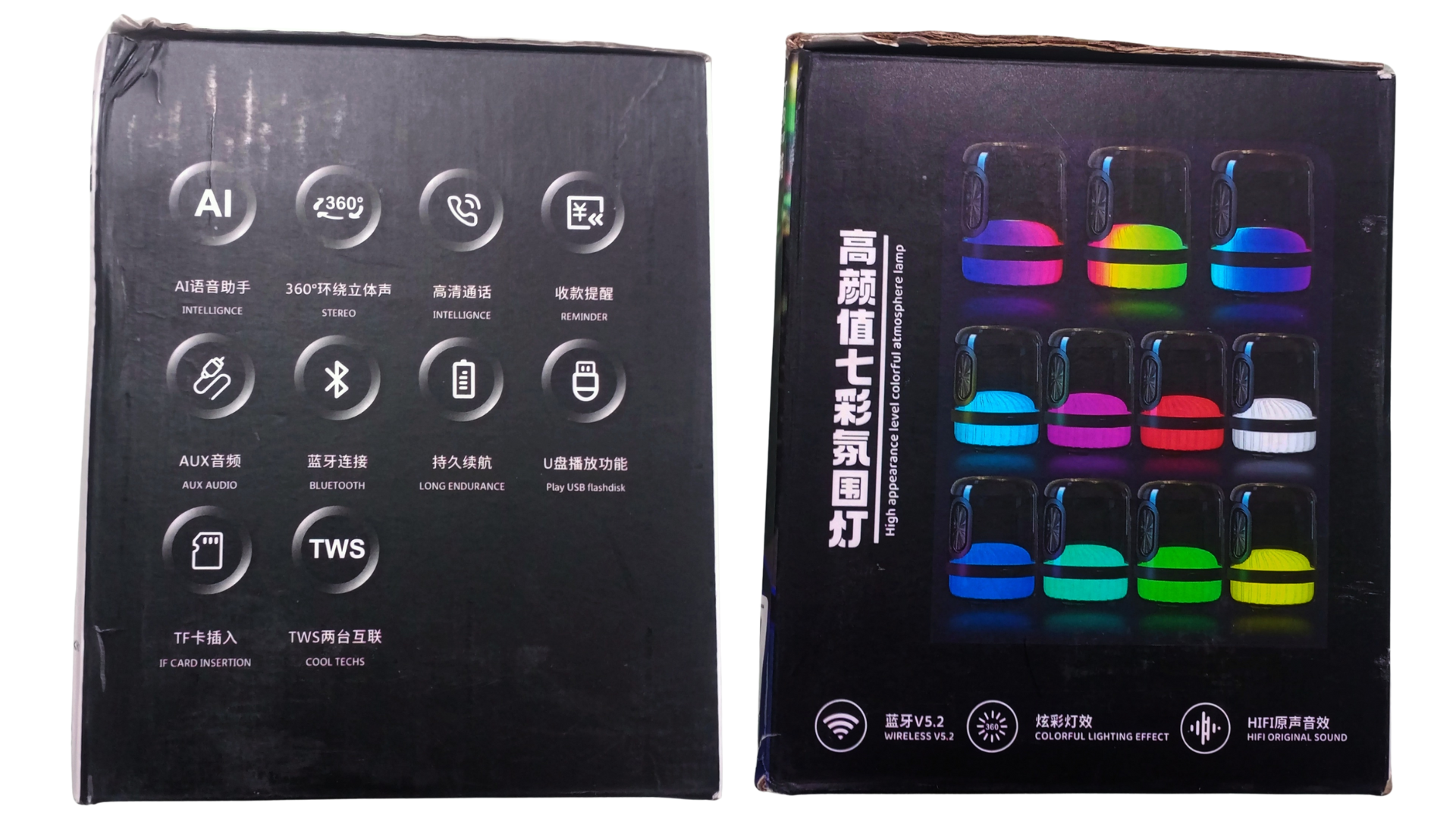 YD-68 Colorful Light Effect Bluetooth Speaker, Bluetooth V5.2, HiFi, TF, Aux, USB Sound Card, TWS series, 5Watts, Computer speaker