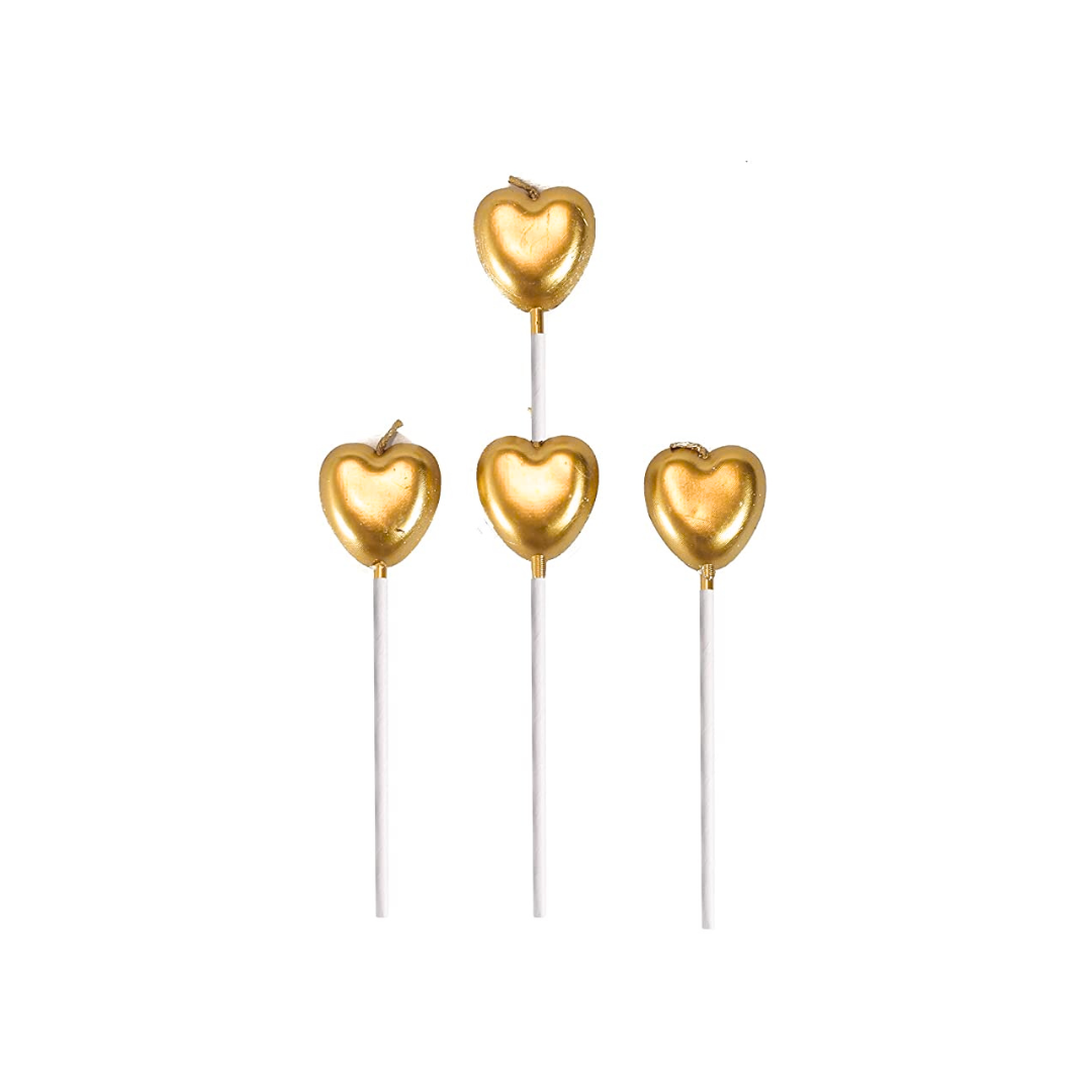 Golden Heart Pick Candles – 5 PC