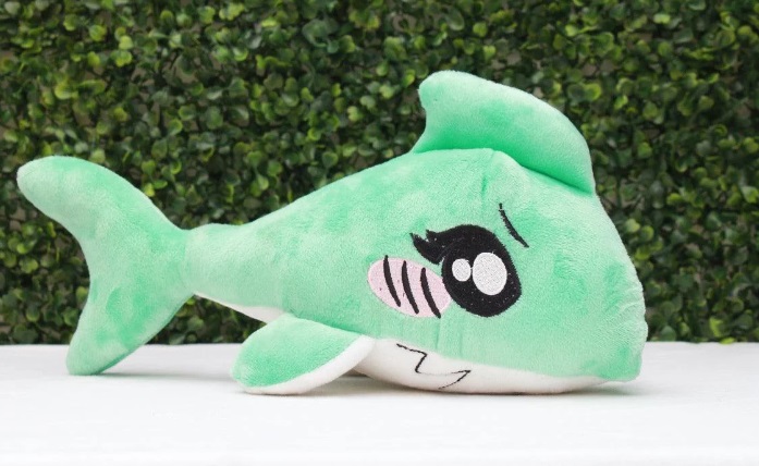 Plushkins Shark, Premium Green & White Soft Toy for Kids, Aged 1-10 years, Extra Soft Stuffed Toy with Plyfibre Stuffing
