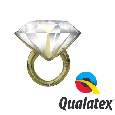 Qualatex 57819 Diamond Wedding Ring 37" Shape Foil Balloon