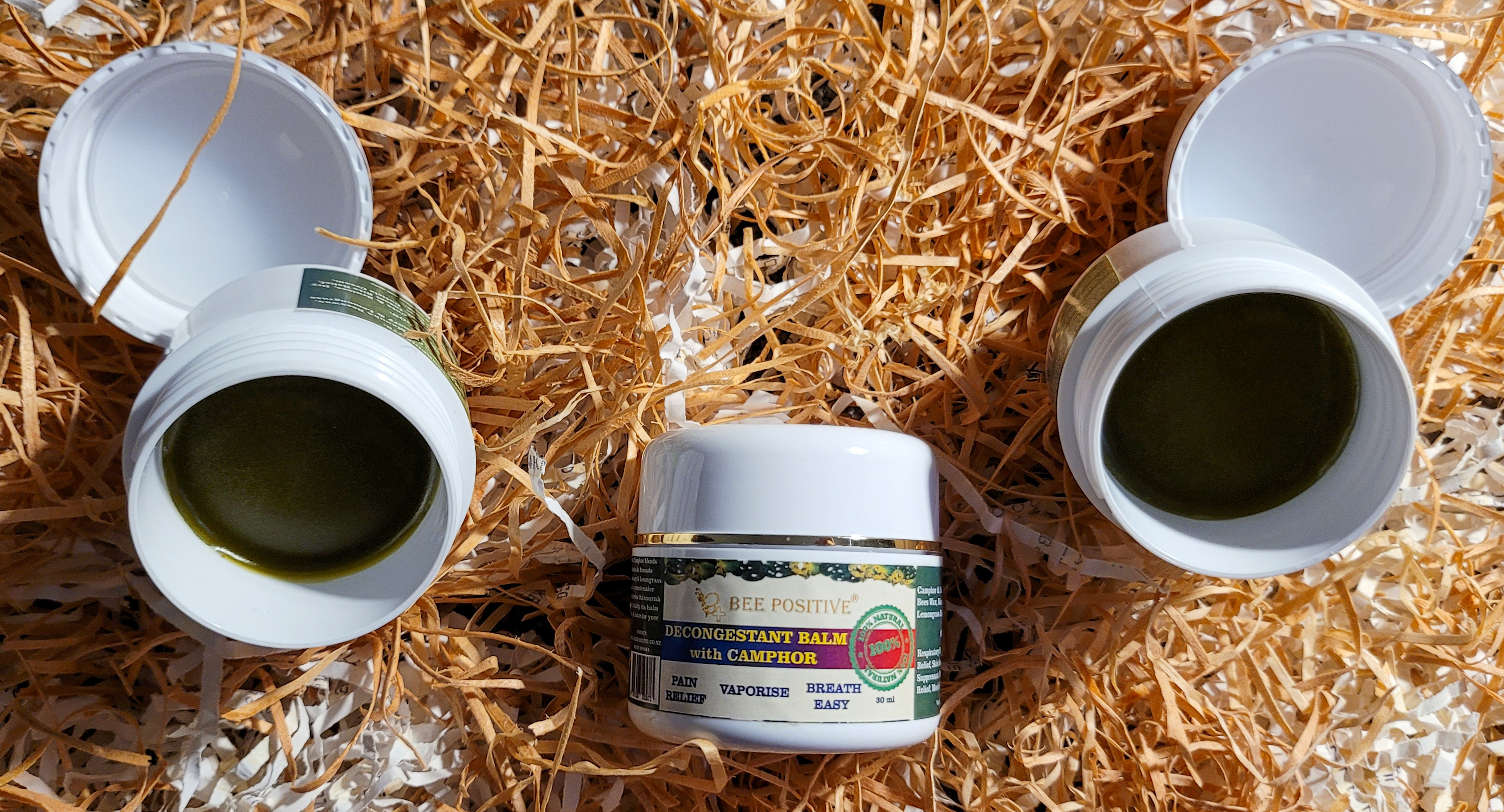 Bee Positive Decongestant Balm with Camphor, Manuka Oil and Kawakawa Leaves (30ml)