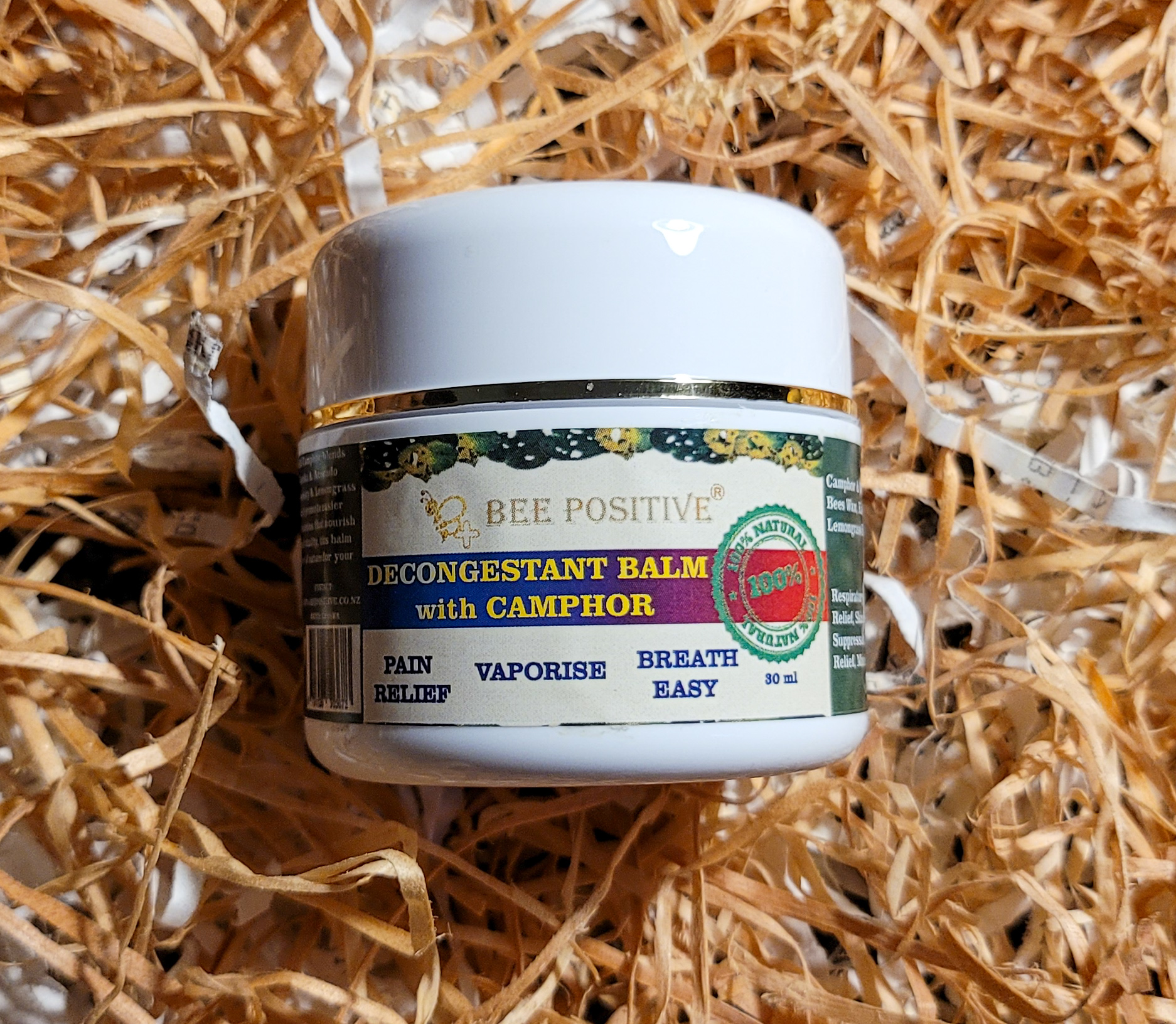Bee Positive Decongestant Balm with Camphor, Manuka Oil and Kawakawa Leaves (30ml)