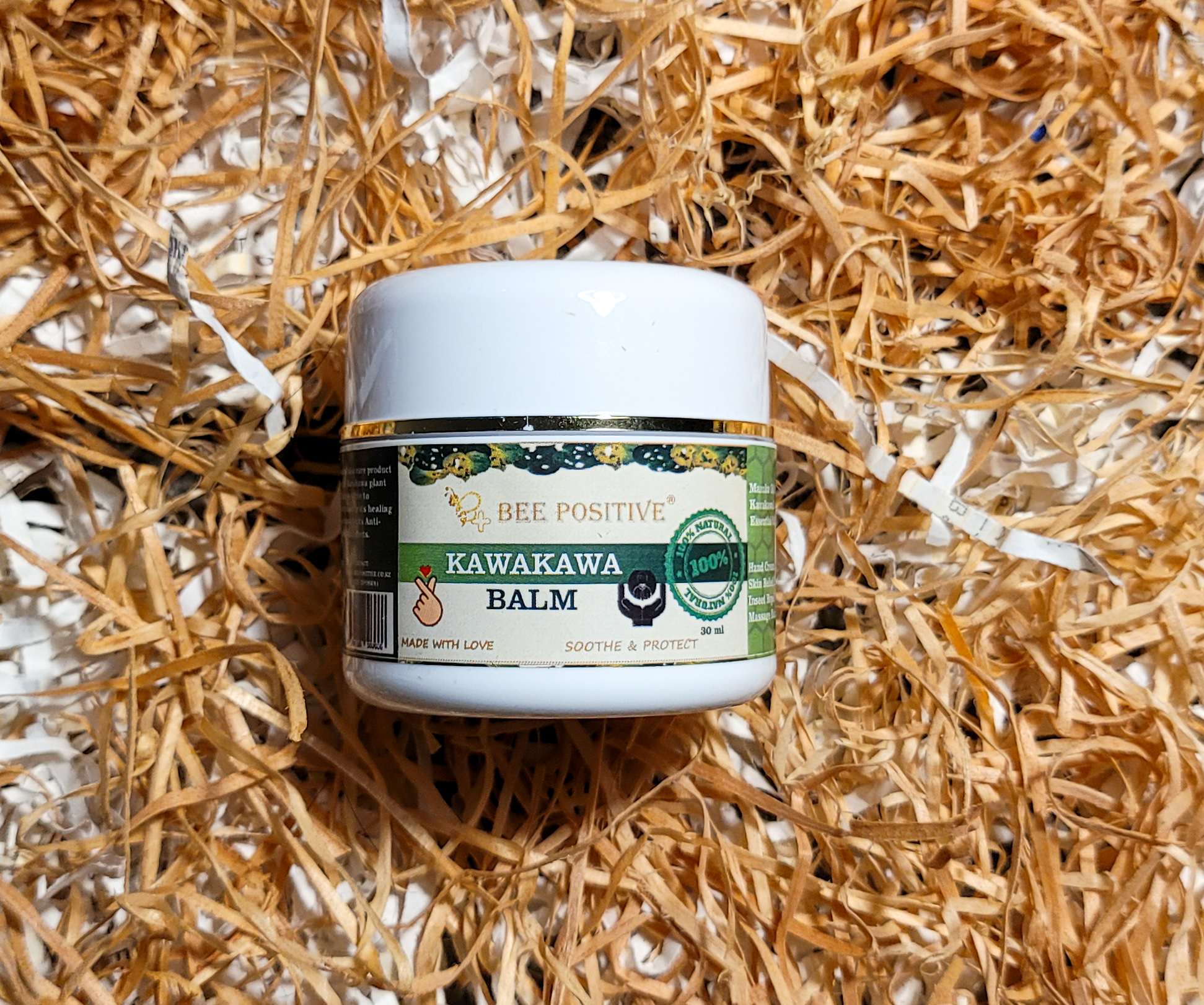 Bee Positive Pure Kawakawa Healing Balm with Manuka Oil & Avocado Oil - 100% Natural Relief for Skin, Aromatherapy, and Wellness (30ml)