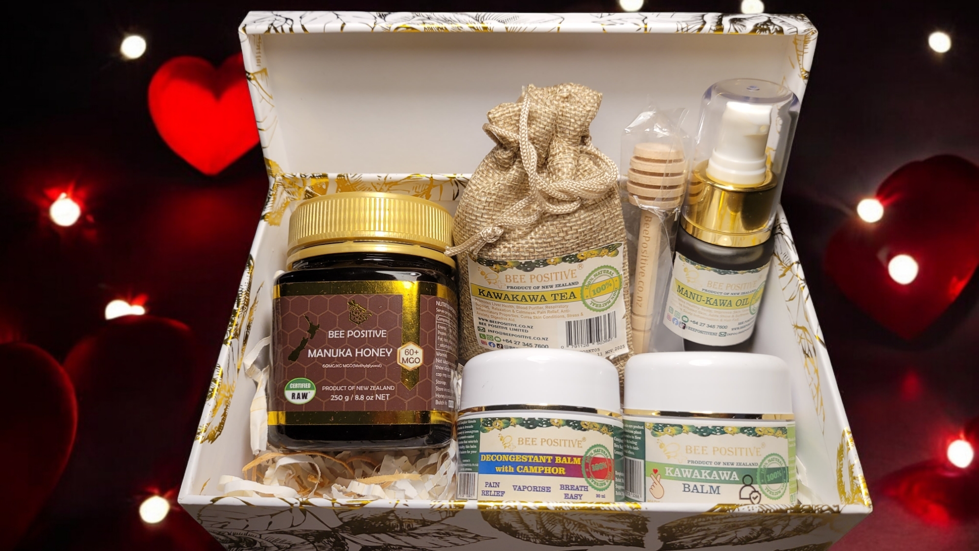 Bee Positive Luxury Manuka and Kawakawa Gift Box for Him - Crown Your King with Love