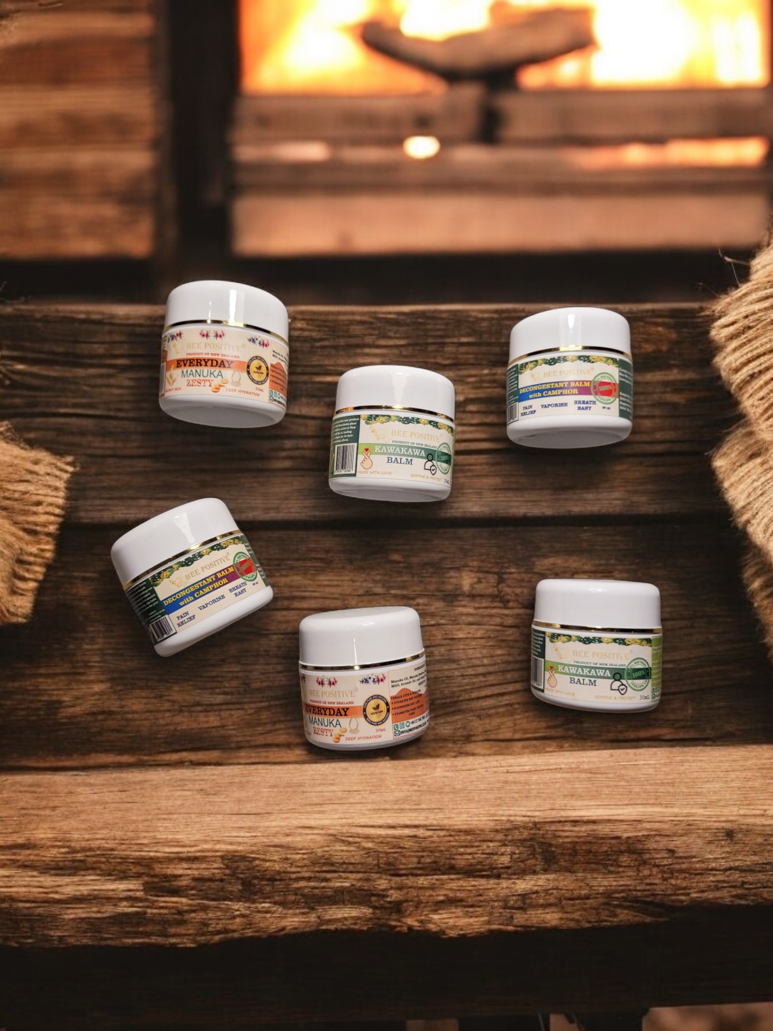 Bee Positive 3-in-1 Wellness Balm Set – Hydrate, Heal, Breathe - Pack of 6