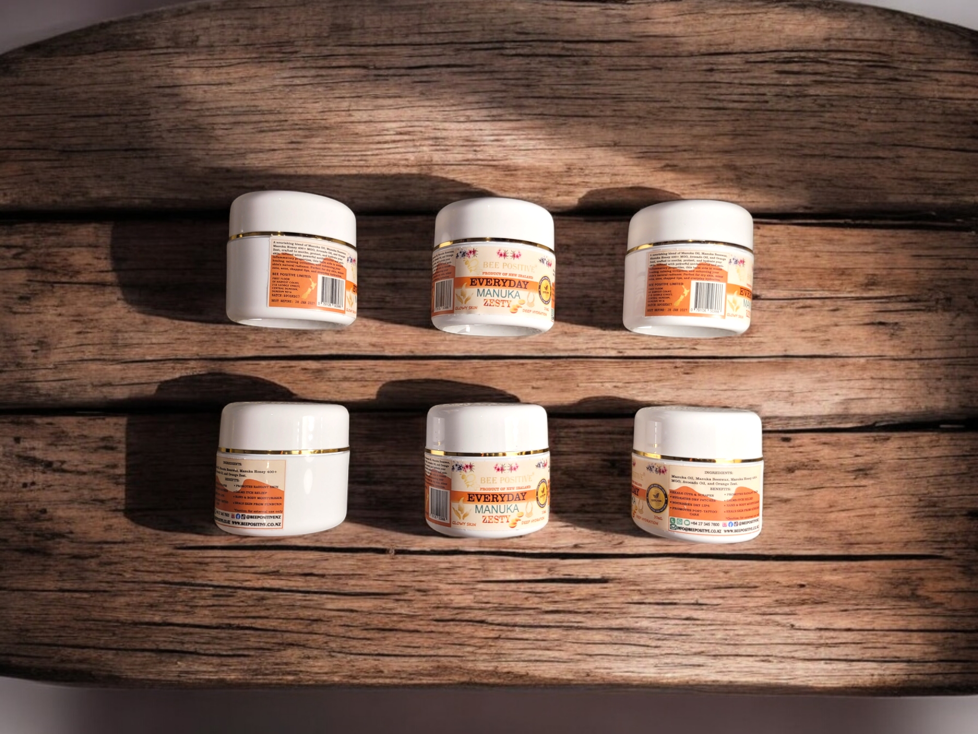 Bee Positive Everyday Manuka Zesty Balm - Pack of 6 (30ml each)