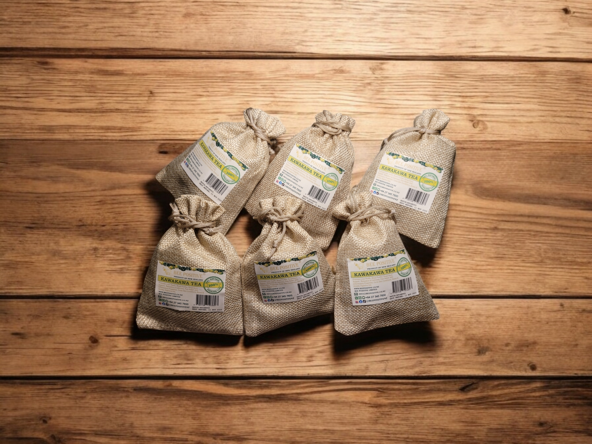 Bee Positive Kawakawa Herbal Tea - Pack of 6 