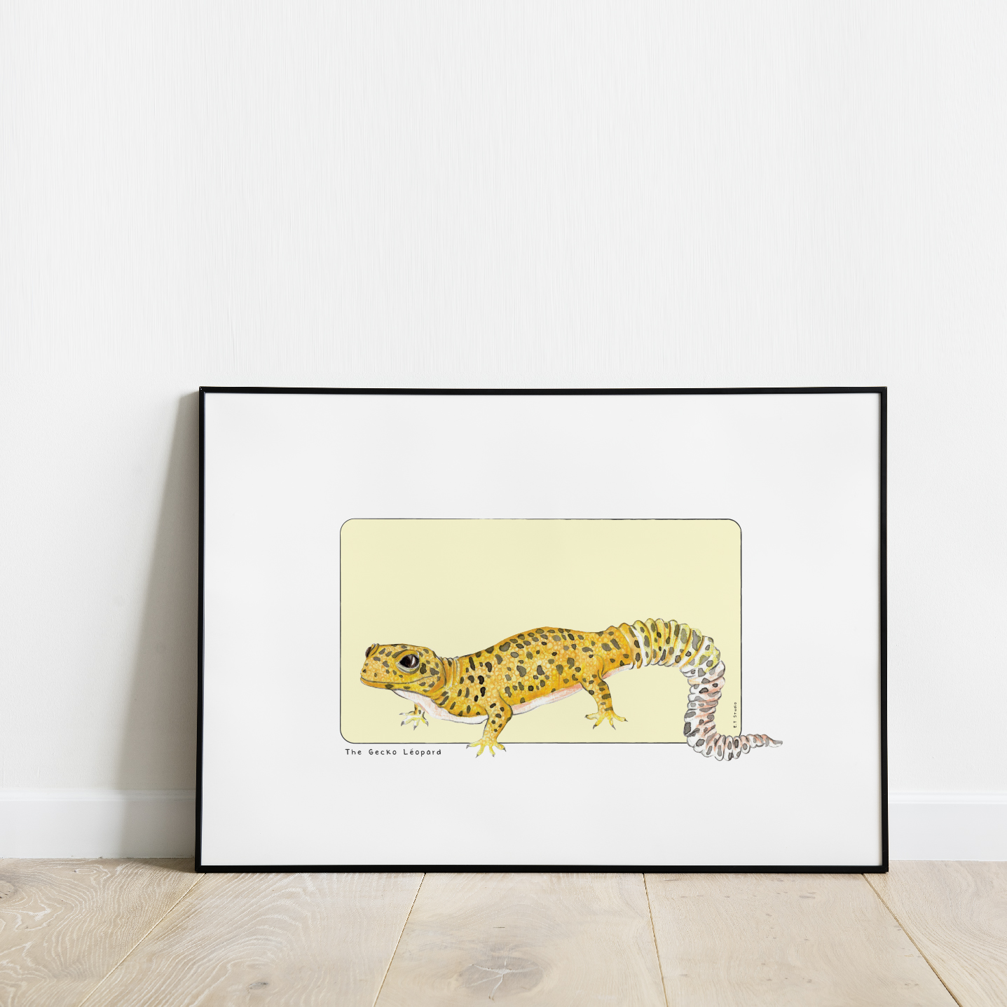 Carte postale & Affiche papier aquarelle - Gecko Léopard