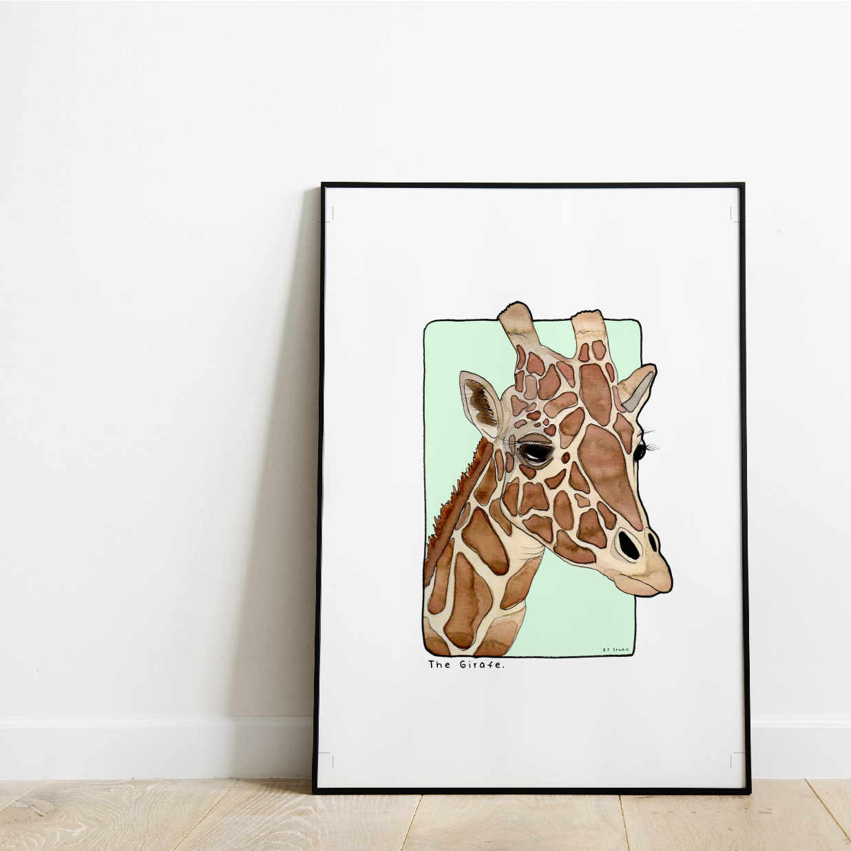 Carte postale & Affiche papier aquarelle - Girafe