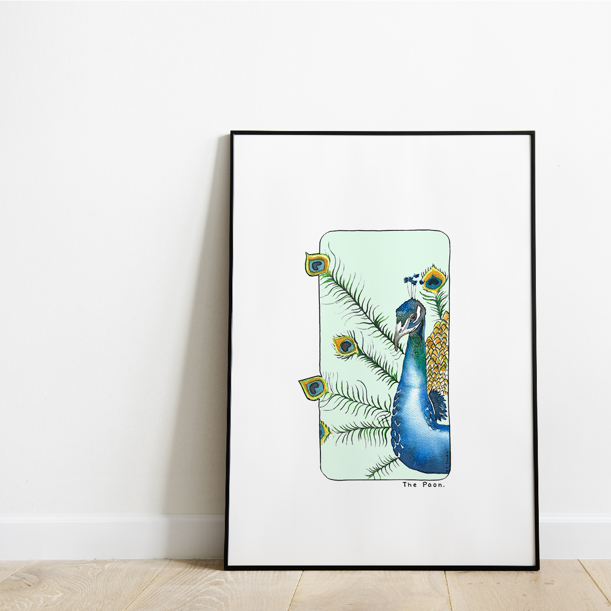 Carte postale & Affiche papier aquarelle - Paon