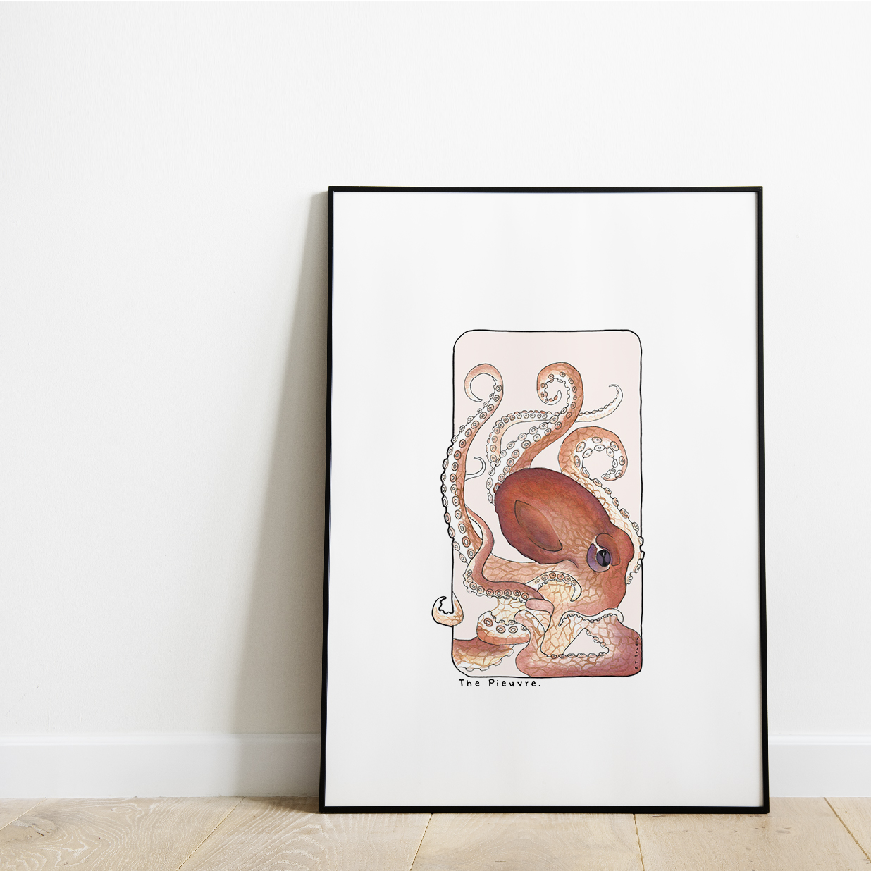 Carte postale & Affiche papier aquarelle - Pieuvre