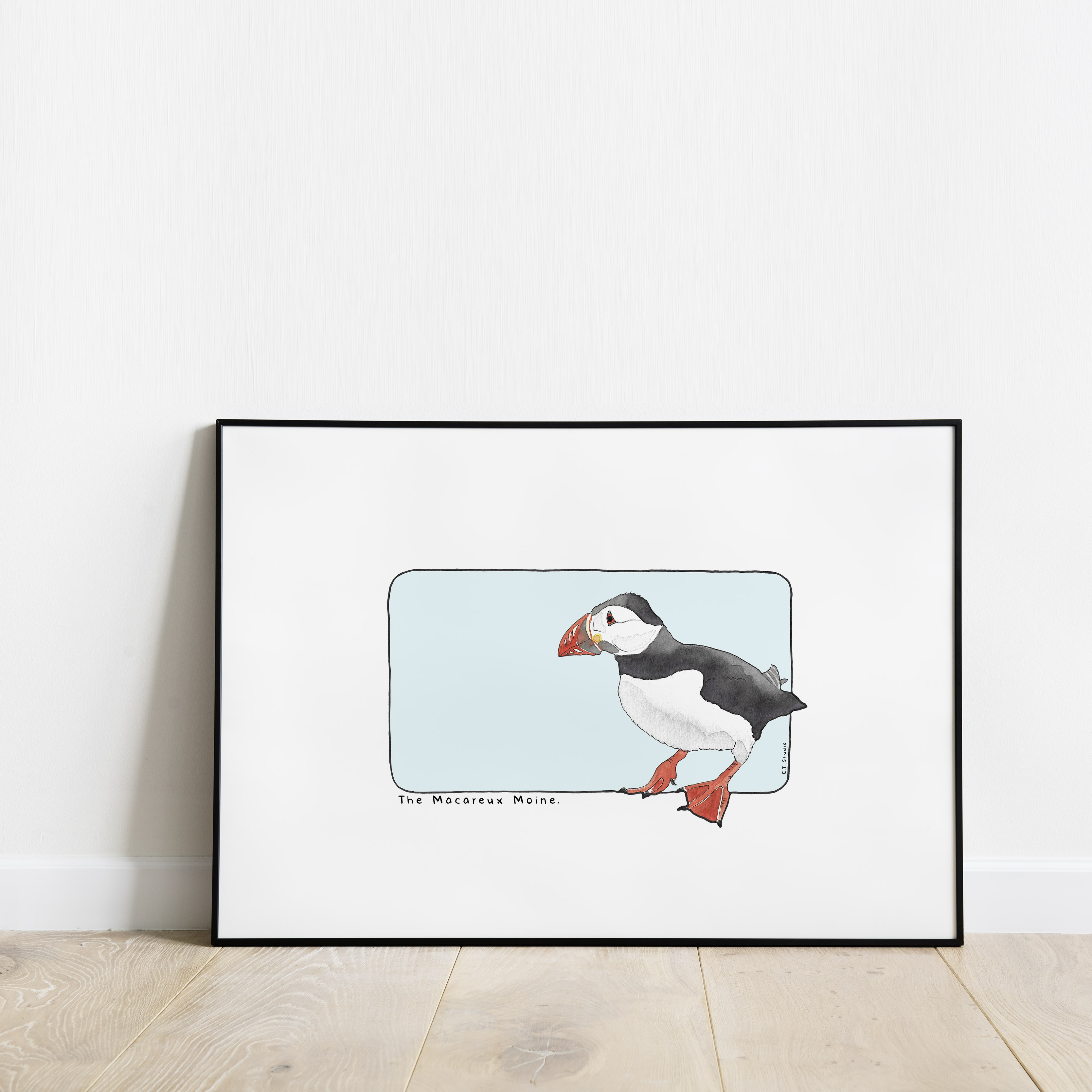 Carte postale & Affiche papier aquarelle - Macareux Moine