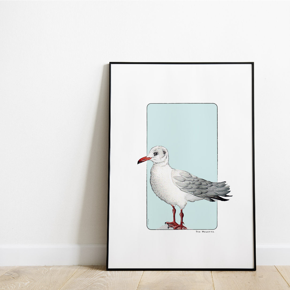 Carte postale & Affiche papier aquarelle - Mouette