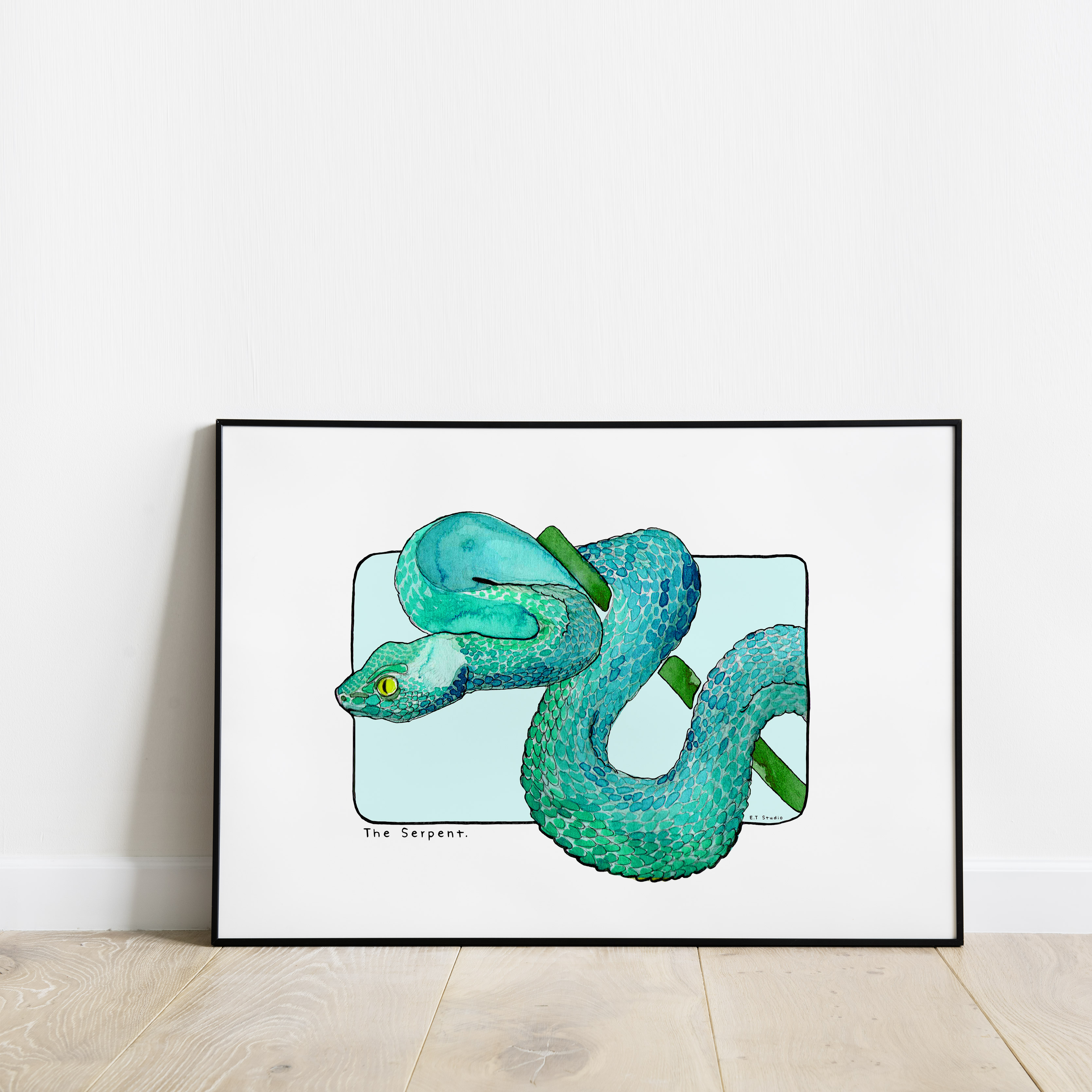 Carte postale & Affiche papier aquarelle - Serpent