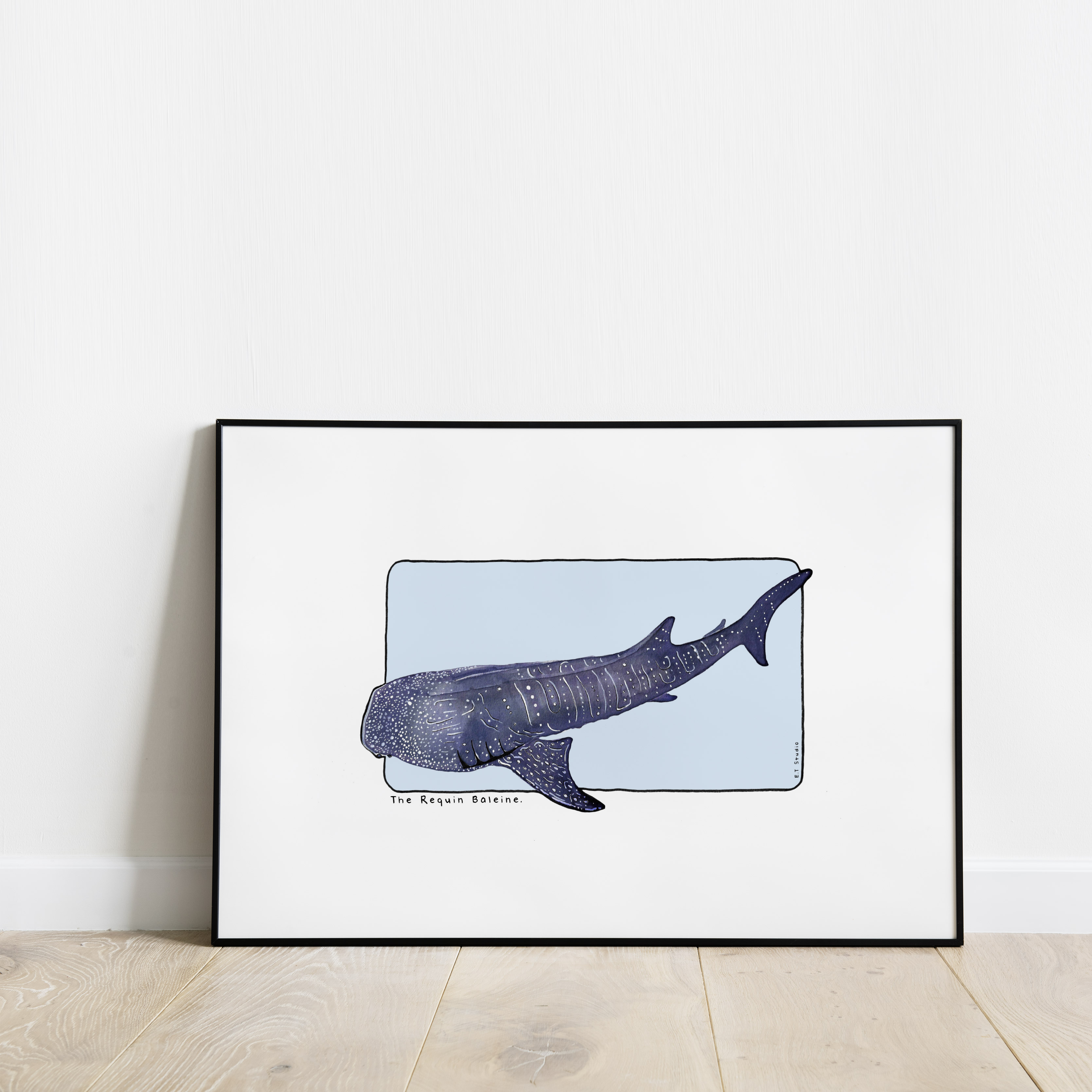 Carte postale & Affiche papier aquarelle - Requin Baleine