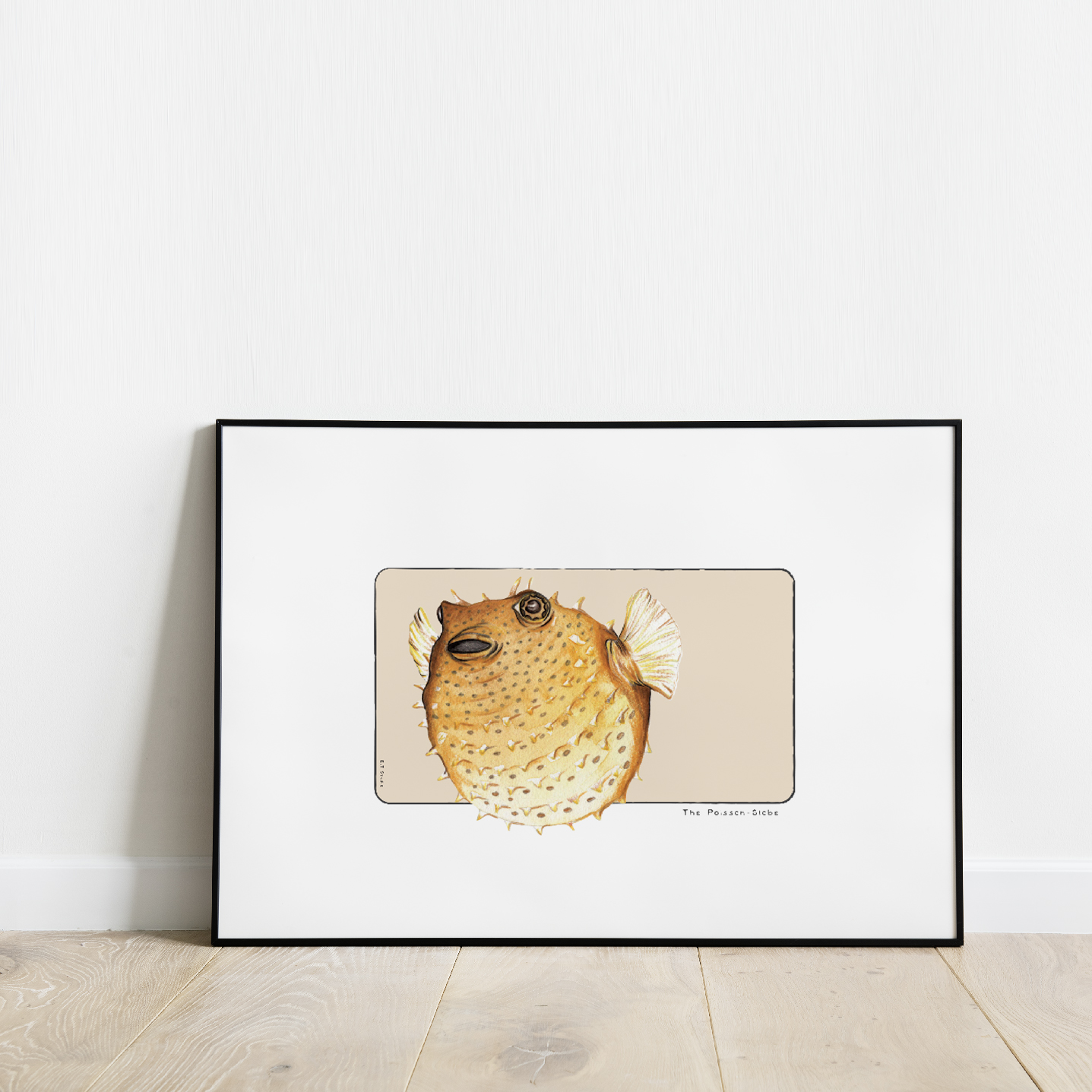 Carte postale & Affiche papier aquarelle - Poisson Globe