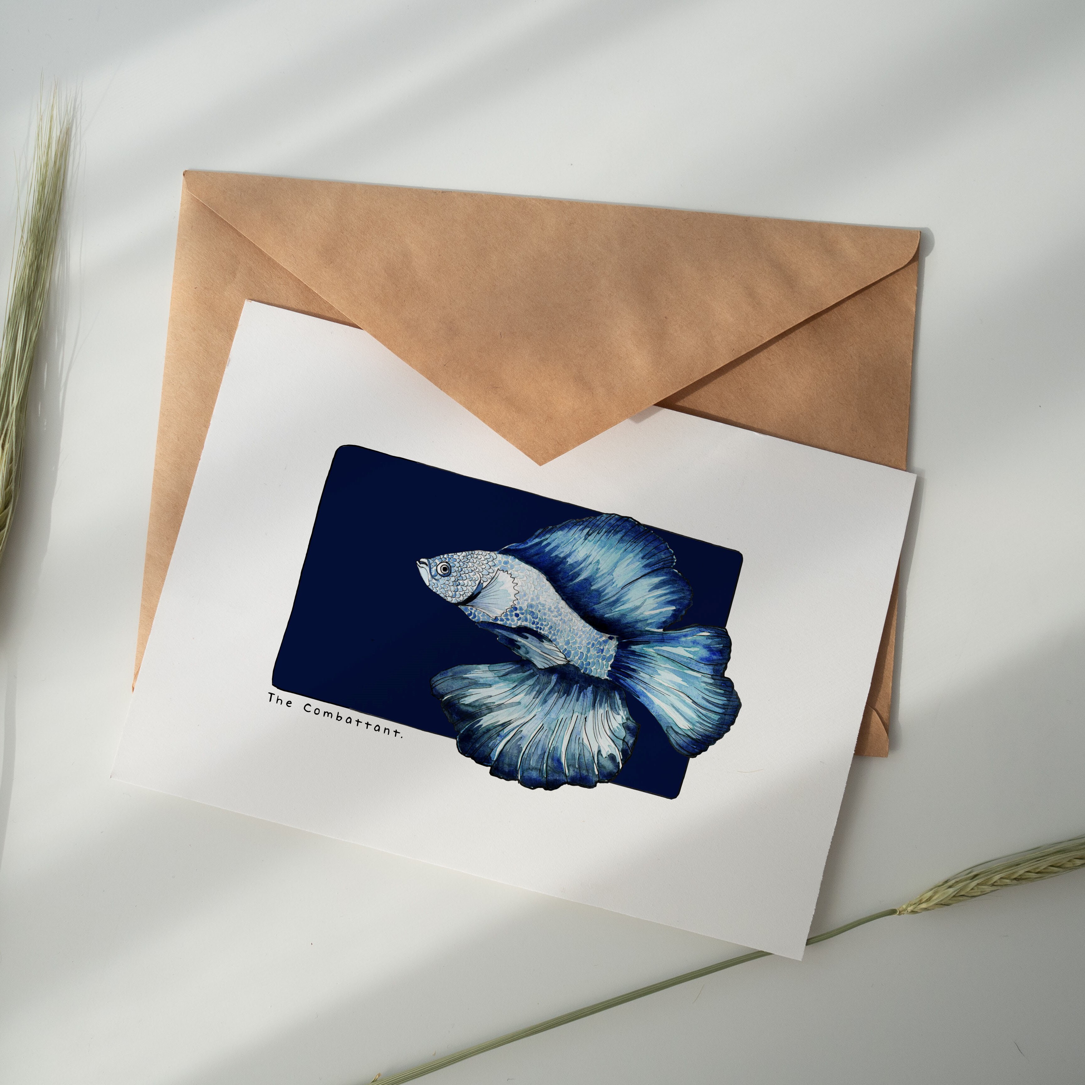 Carte postale & Affiche papier aquarelle - Combattant