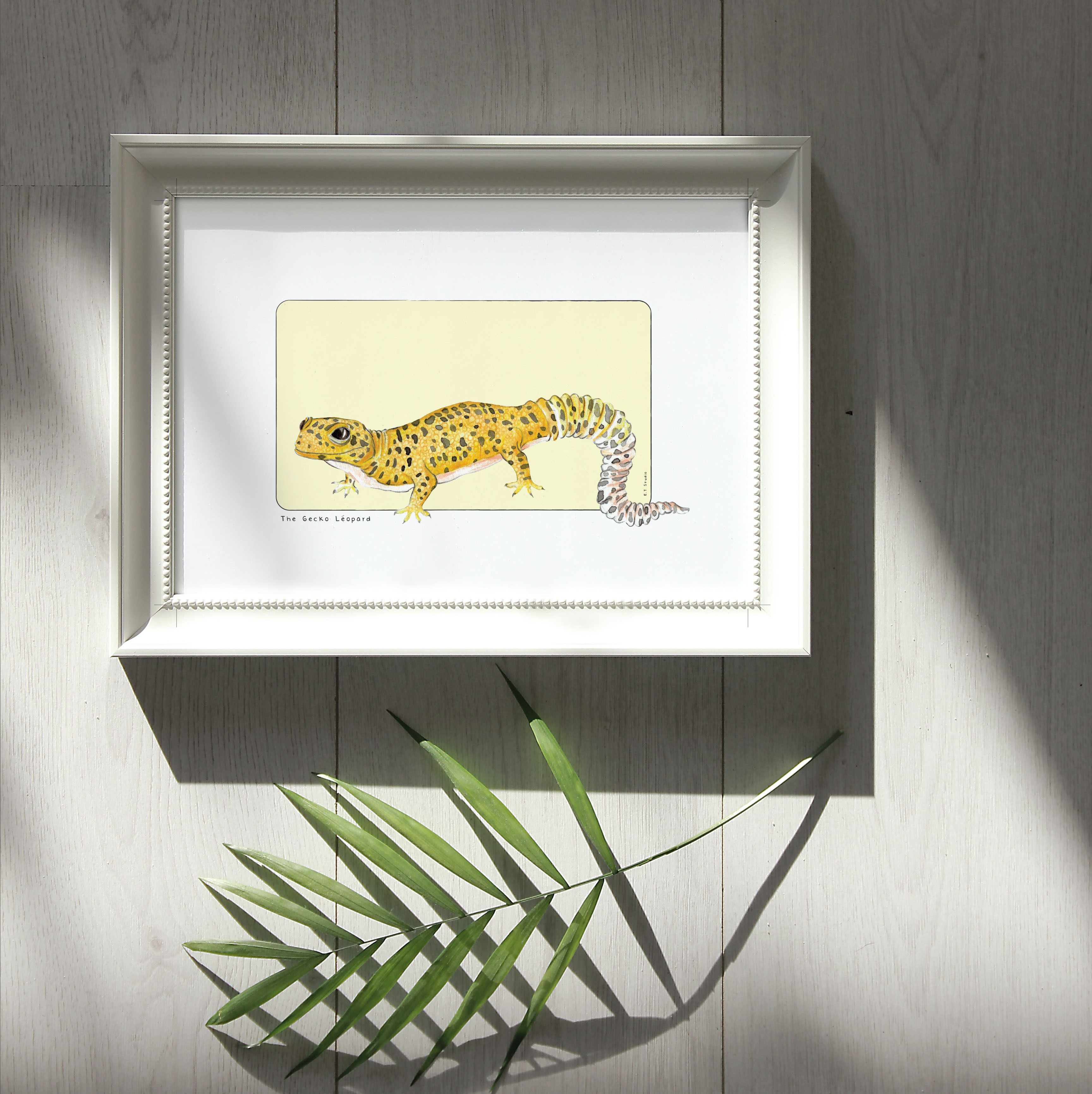 Carte postale & Affiche papier aquarelle - Gecko Léopard