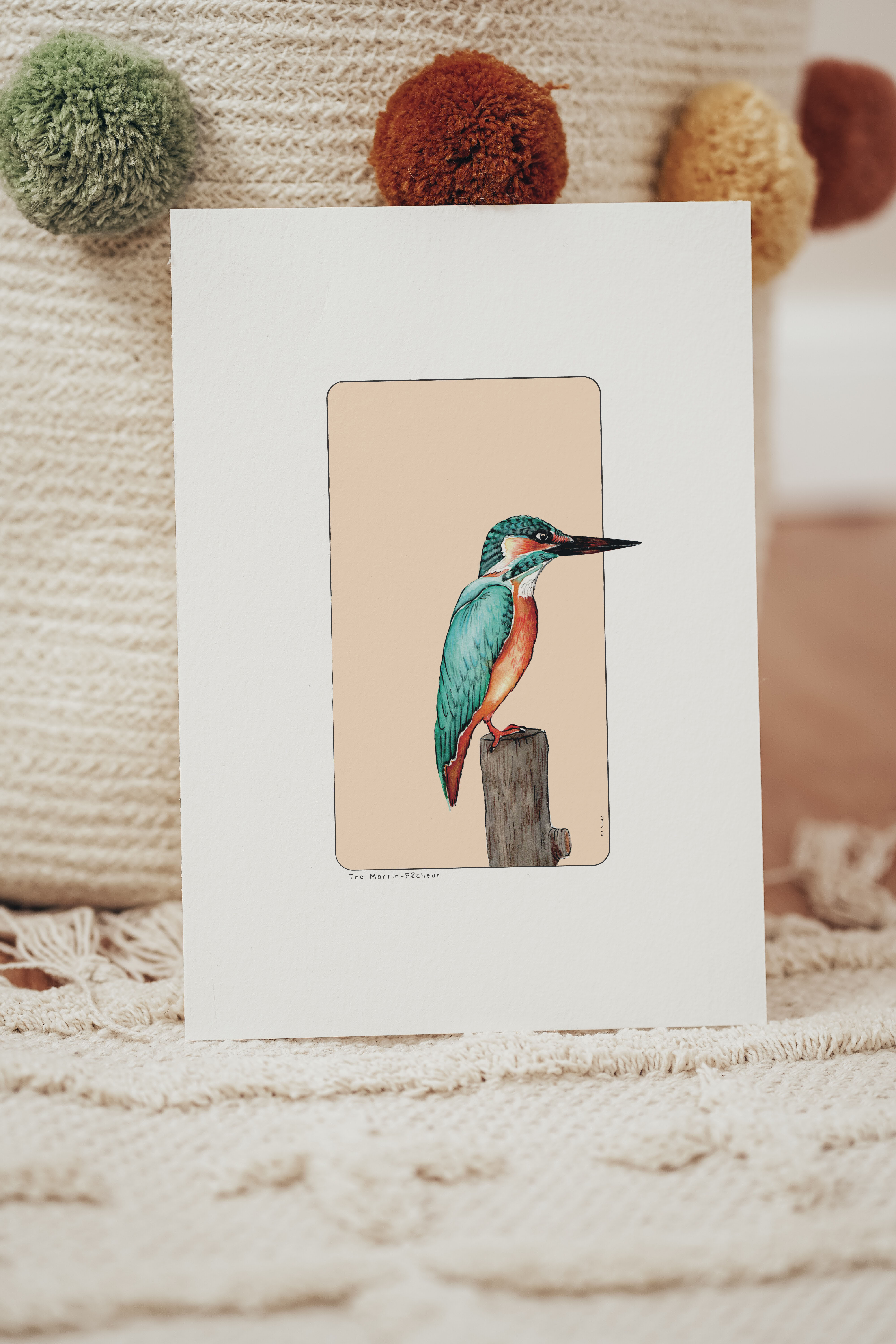 Carte postale & Affiche papier aquarelle - Martin Pêcheur