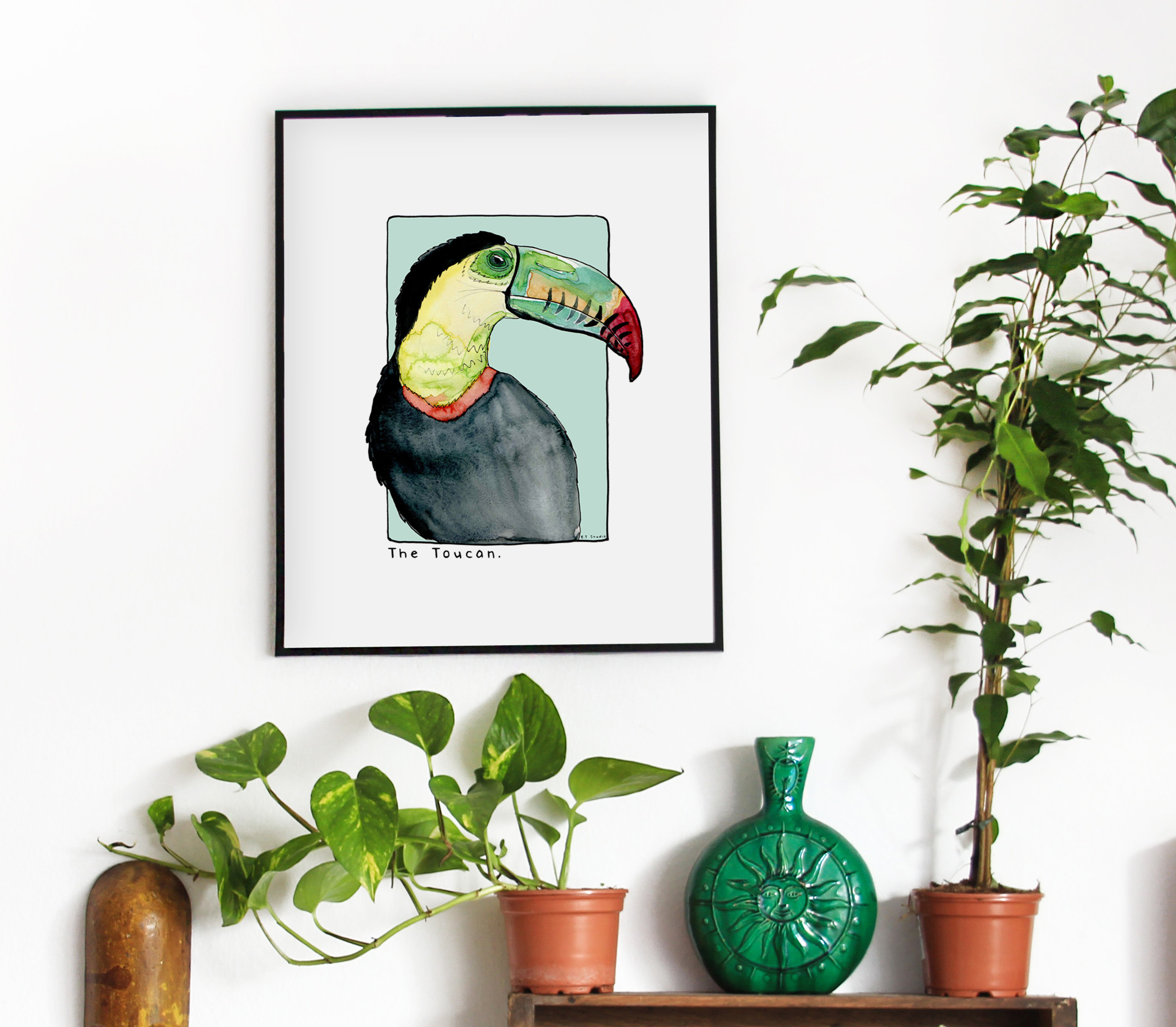 Carte postale & Affiche papier aquarelle - Toucan