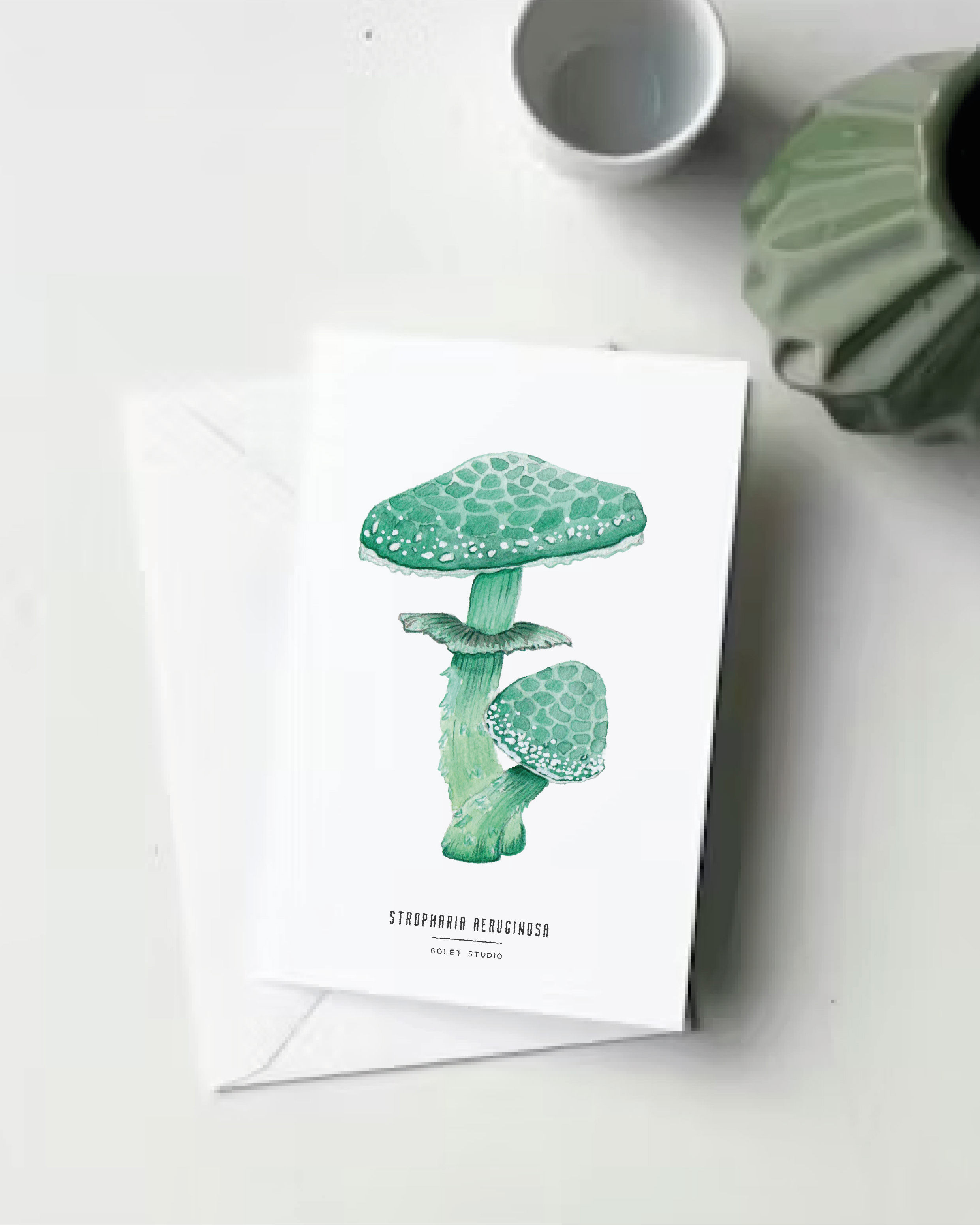 Carte postale champignons - stropharia aeruginosa