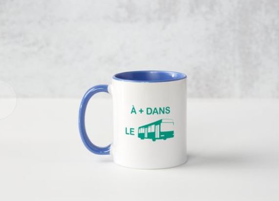 Mug bleu et blanc - Bus AGORA