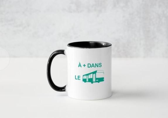 Mug noir et blanc - Bus AGORA