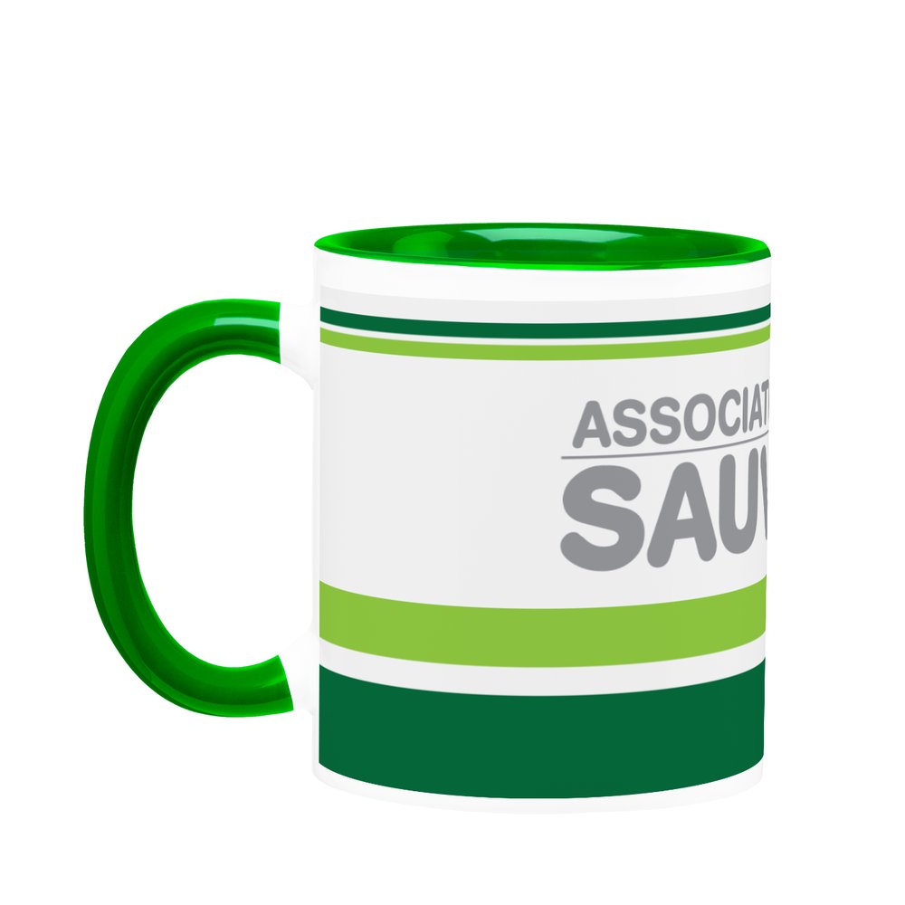 Mug vert et blanc - livrée vert clair "Association Sauvabus"