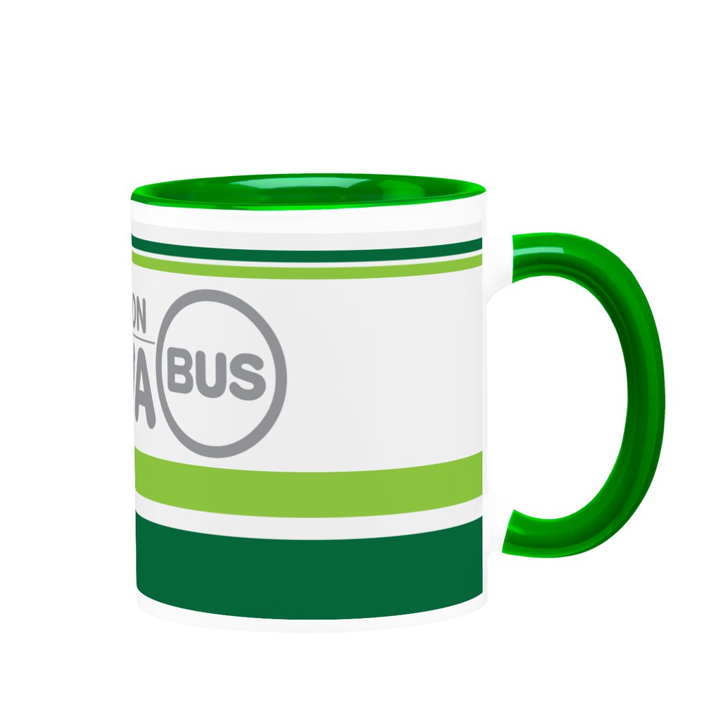 Mug vert et blanc - livrée vert clair "Association Sauvabus"