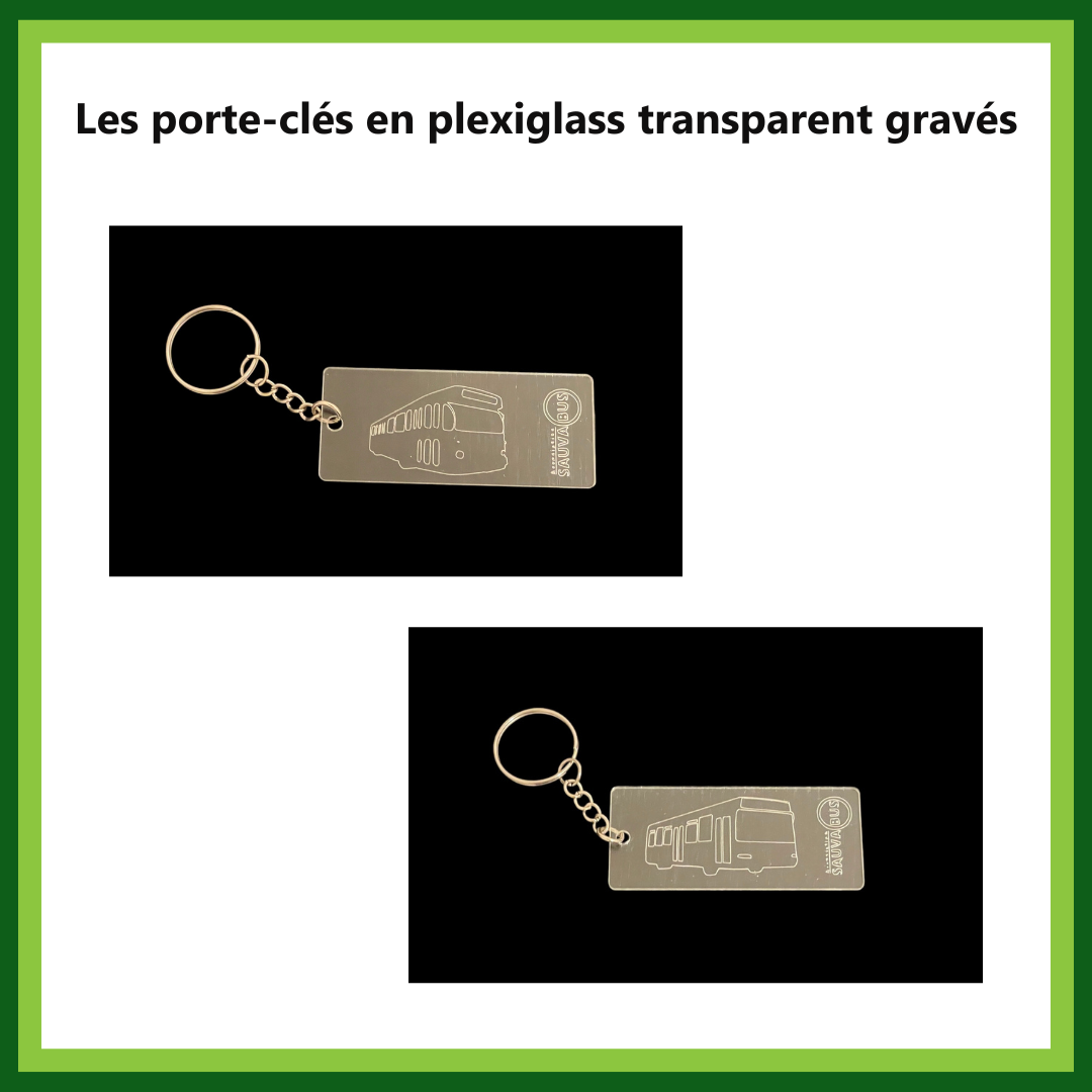 Porte-clés transparent gravé Agora